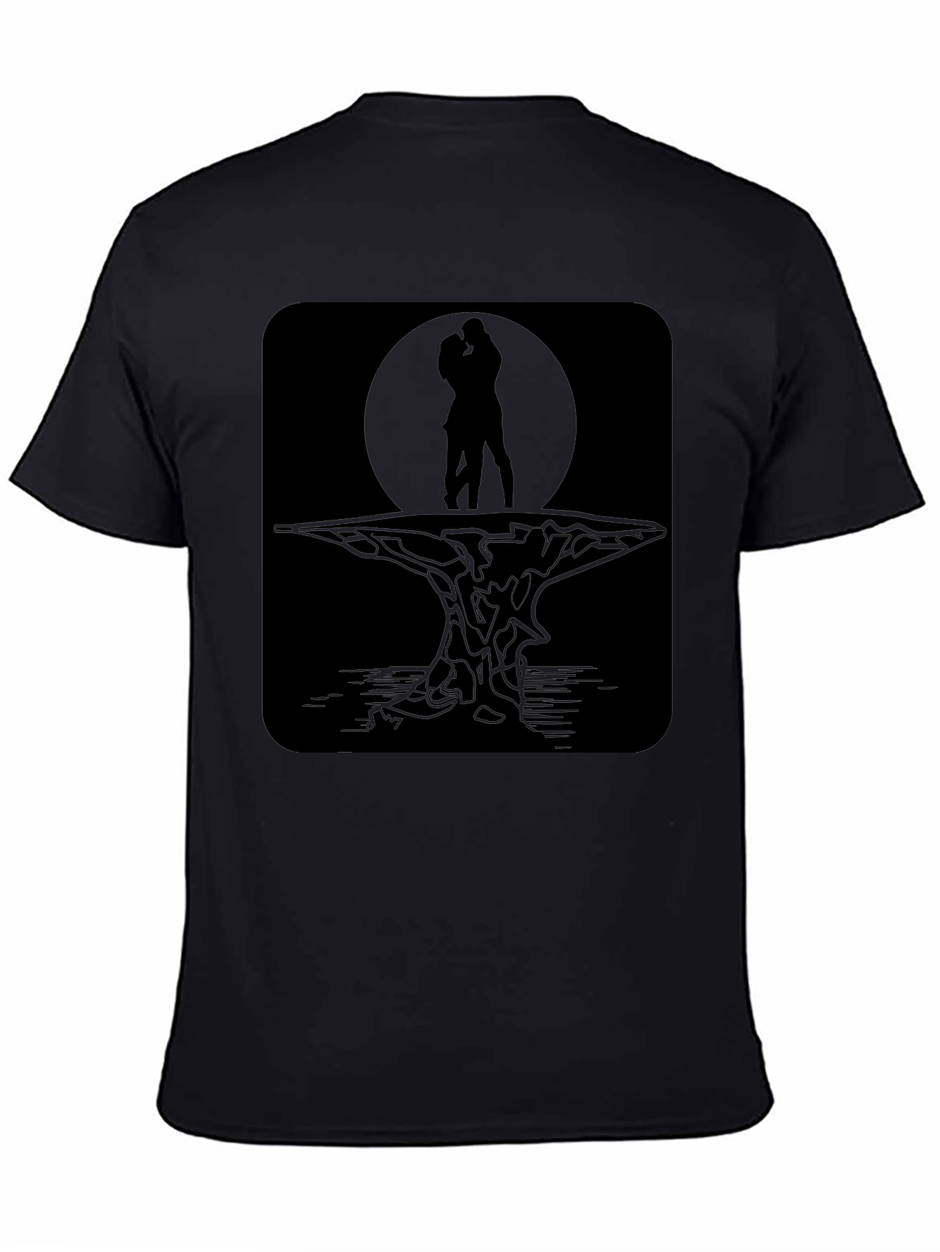 Black Romantic Silhouette Graphic Tee view 4