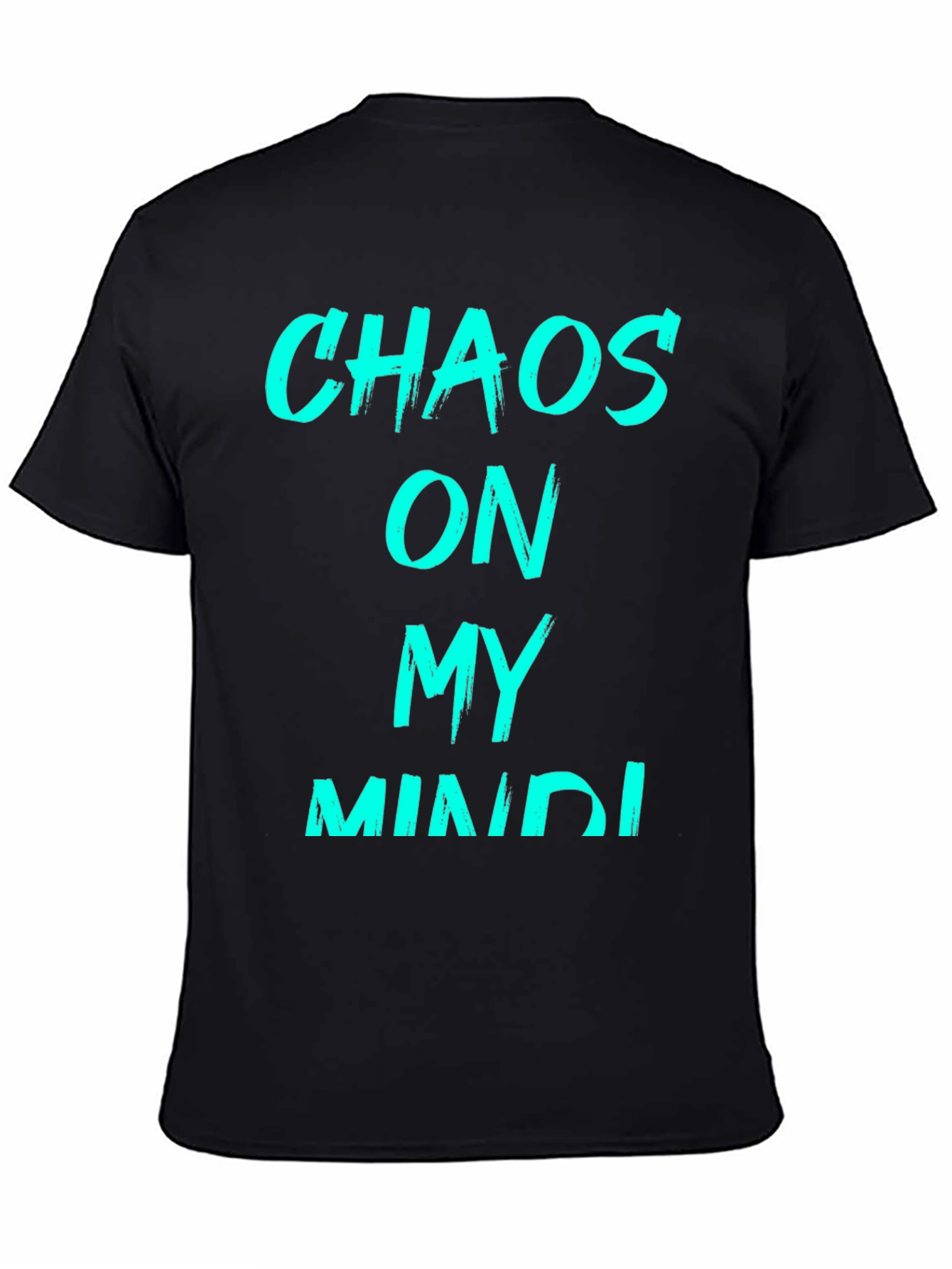 Black Chaos On My Mind Graphic Tee - Black Cotton T-Shirt view 4