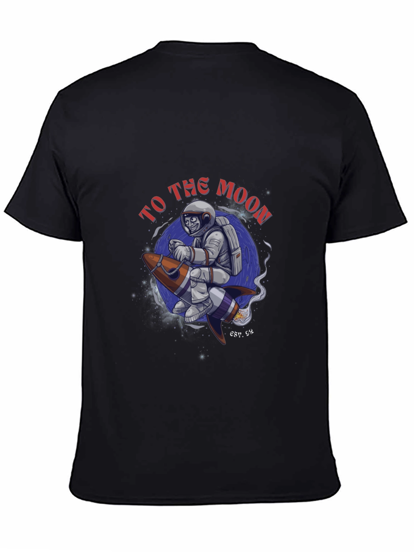 Black To the Moon Astronaut Black T-Shirt view 4