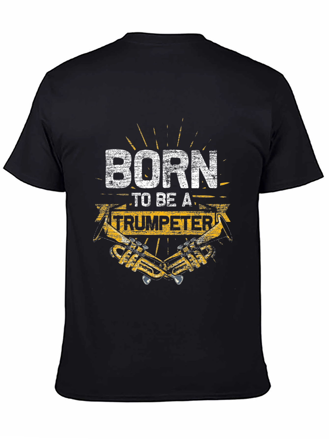 Black Born to be a Trumpeter Graphic Tee view 4