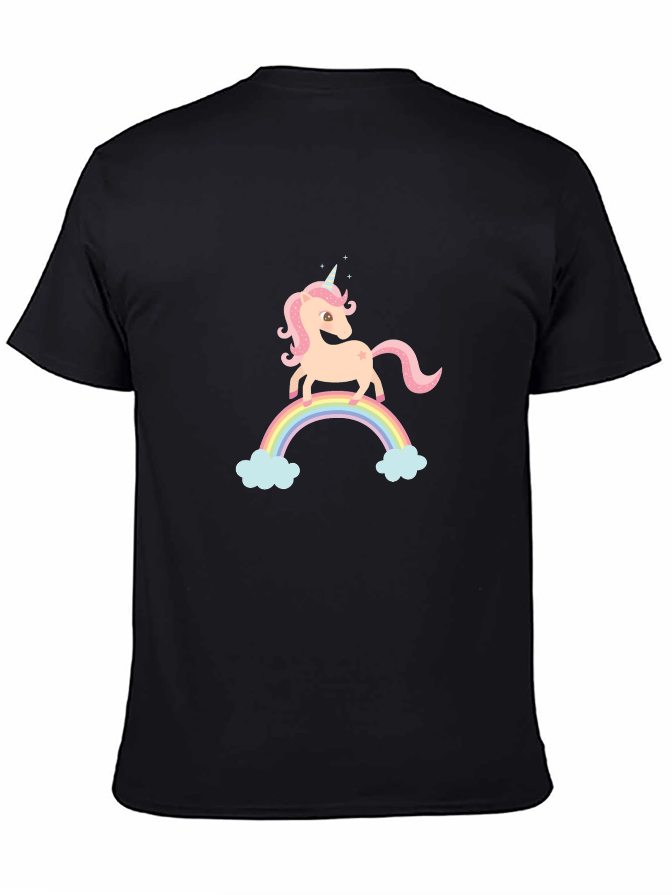 Black Unicorn Rainbow T-Shirt - Magical Graphic Tee view 4