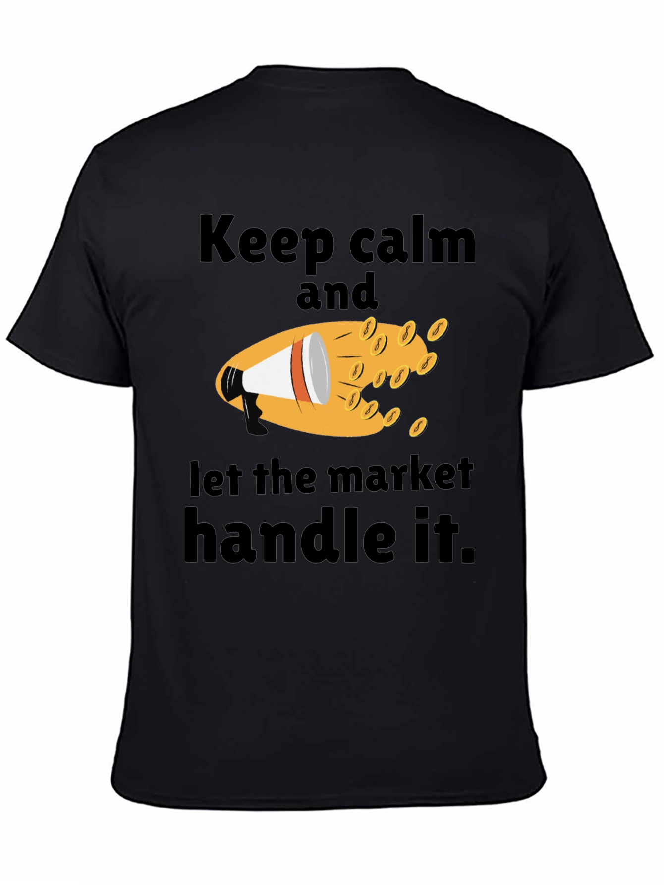 Black Keep Calm Market Handle Black Graphic Tee view 4