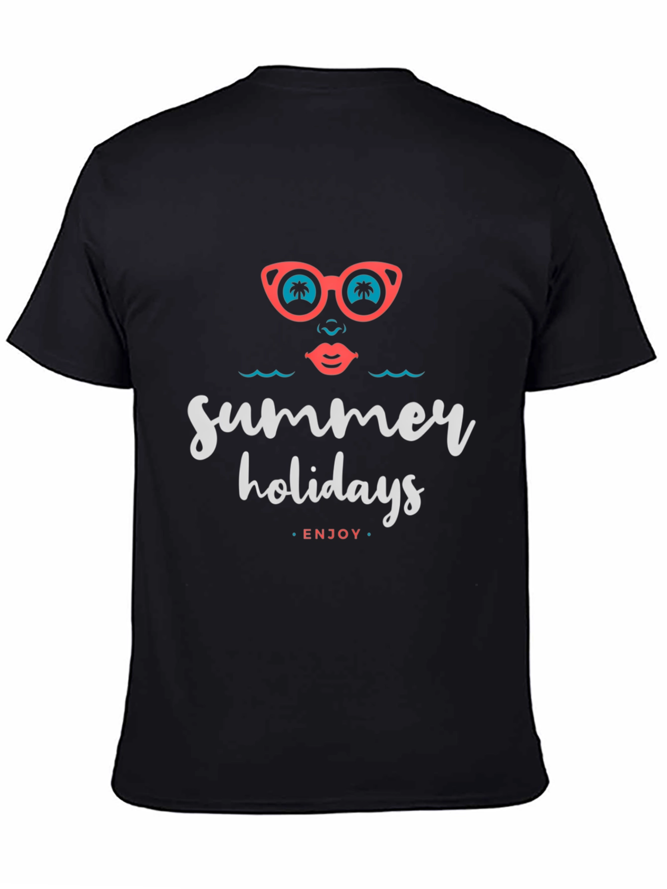 Black Summer Holidays Graphic T-Shirt view 4
