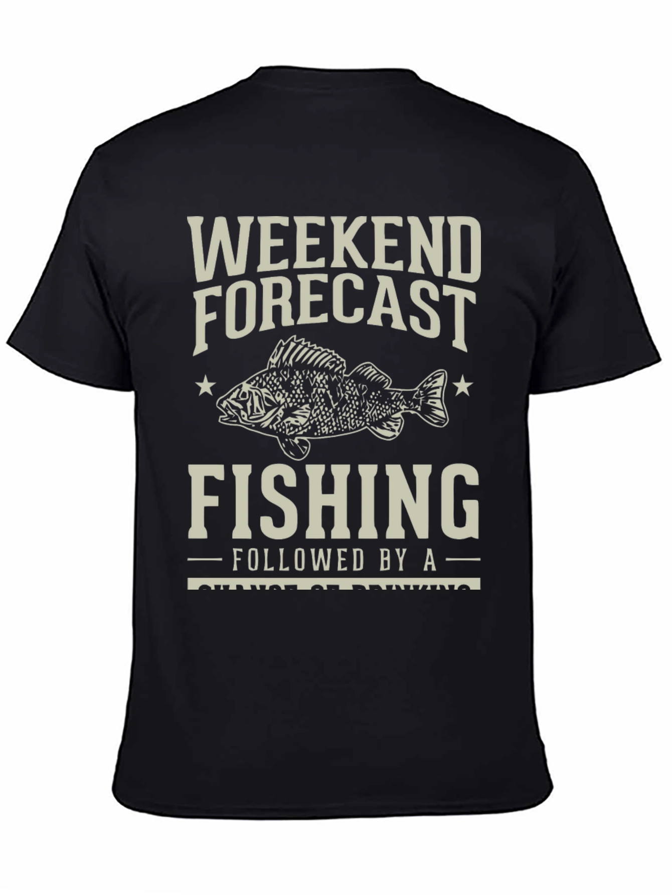 Black Weekend Forecast Fishing T-Shirt view 4