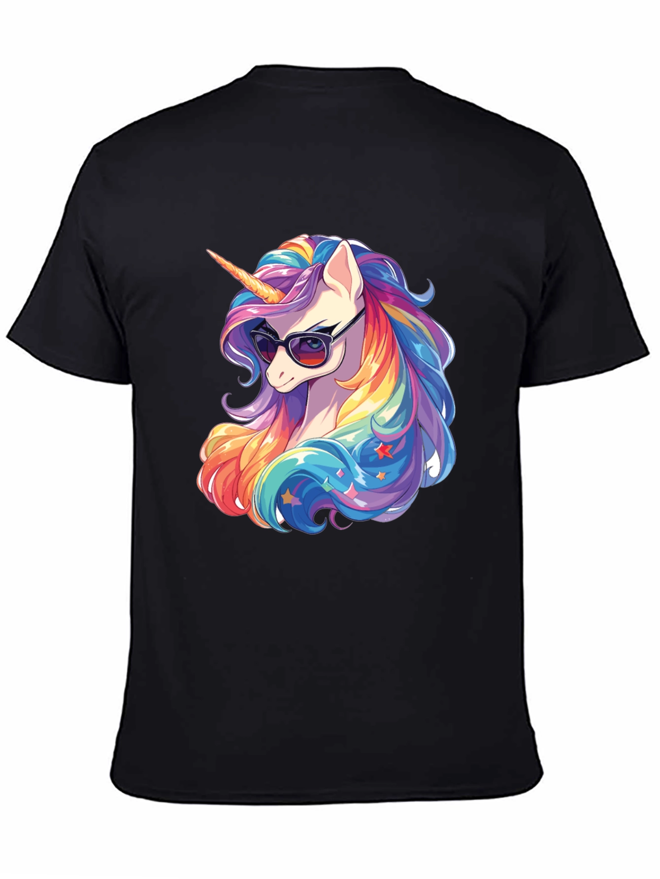 Cool Unicorn Graphic Tee - Rainbow Mane, Sunglasses - 4