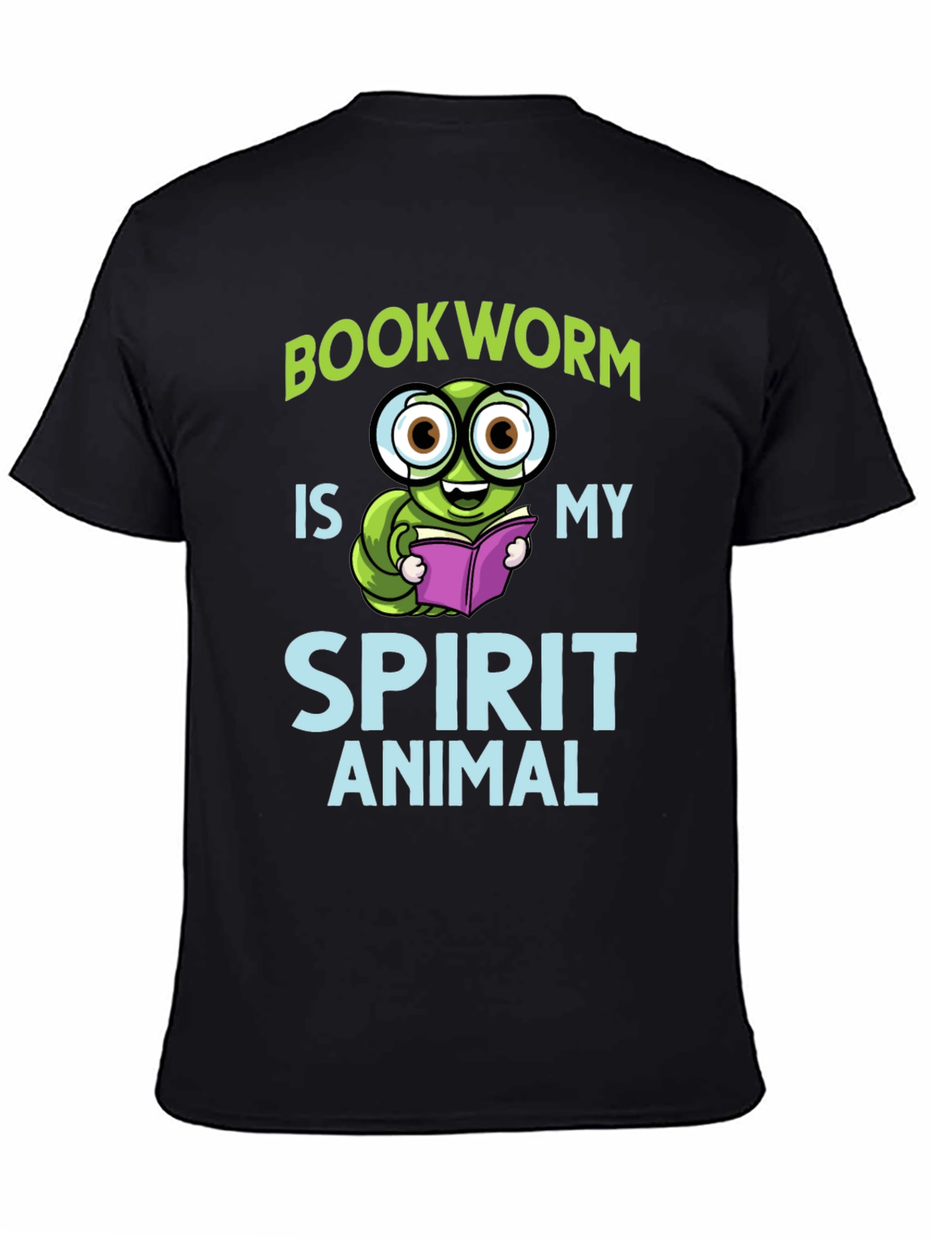 Black Bookworm Spirit Animal T-Shirt view 4