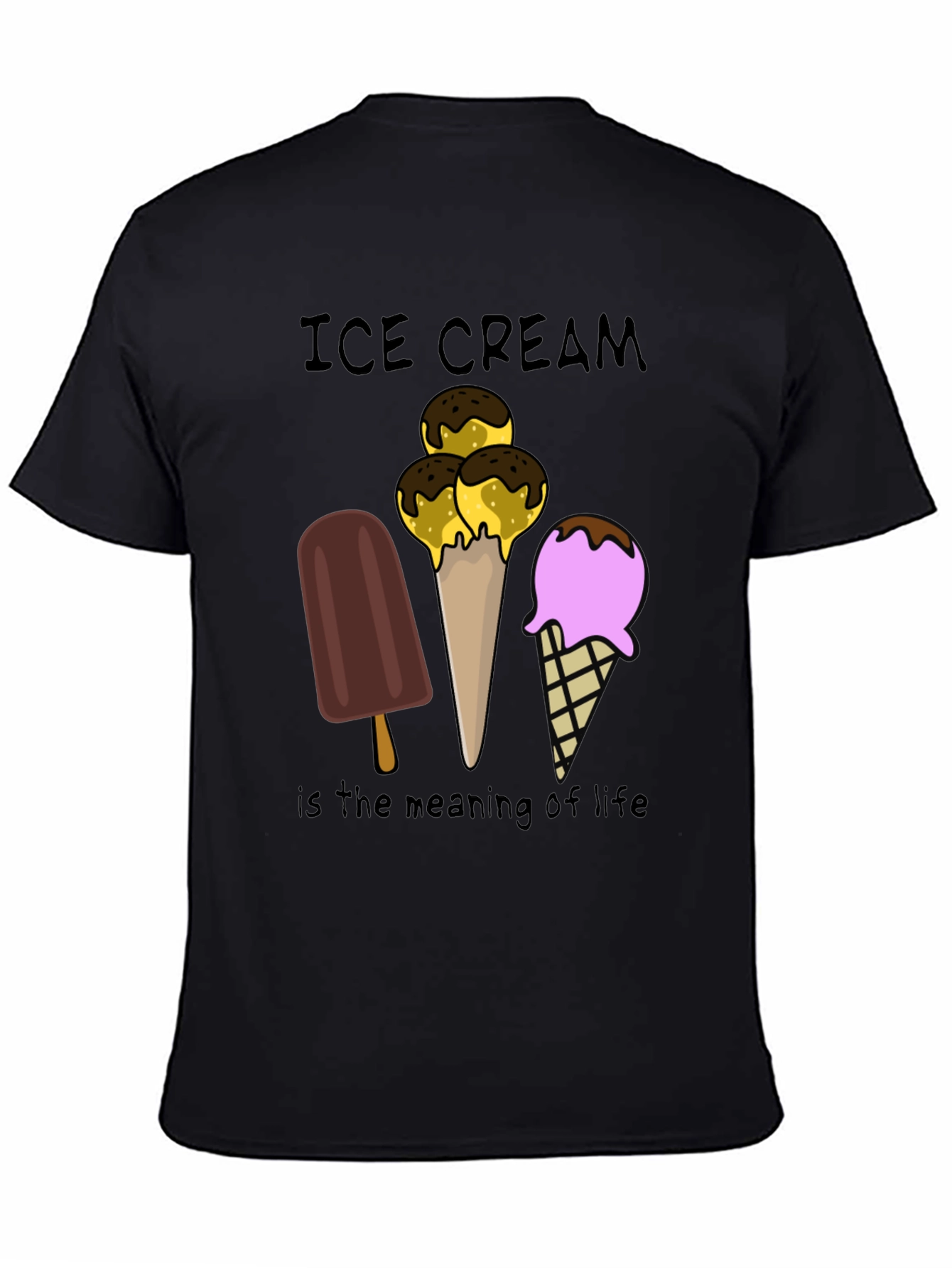 Black Ice Cream Meaning of Life T-Shirt view 4