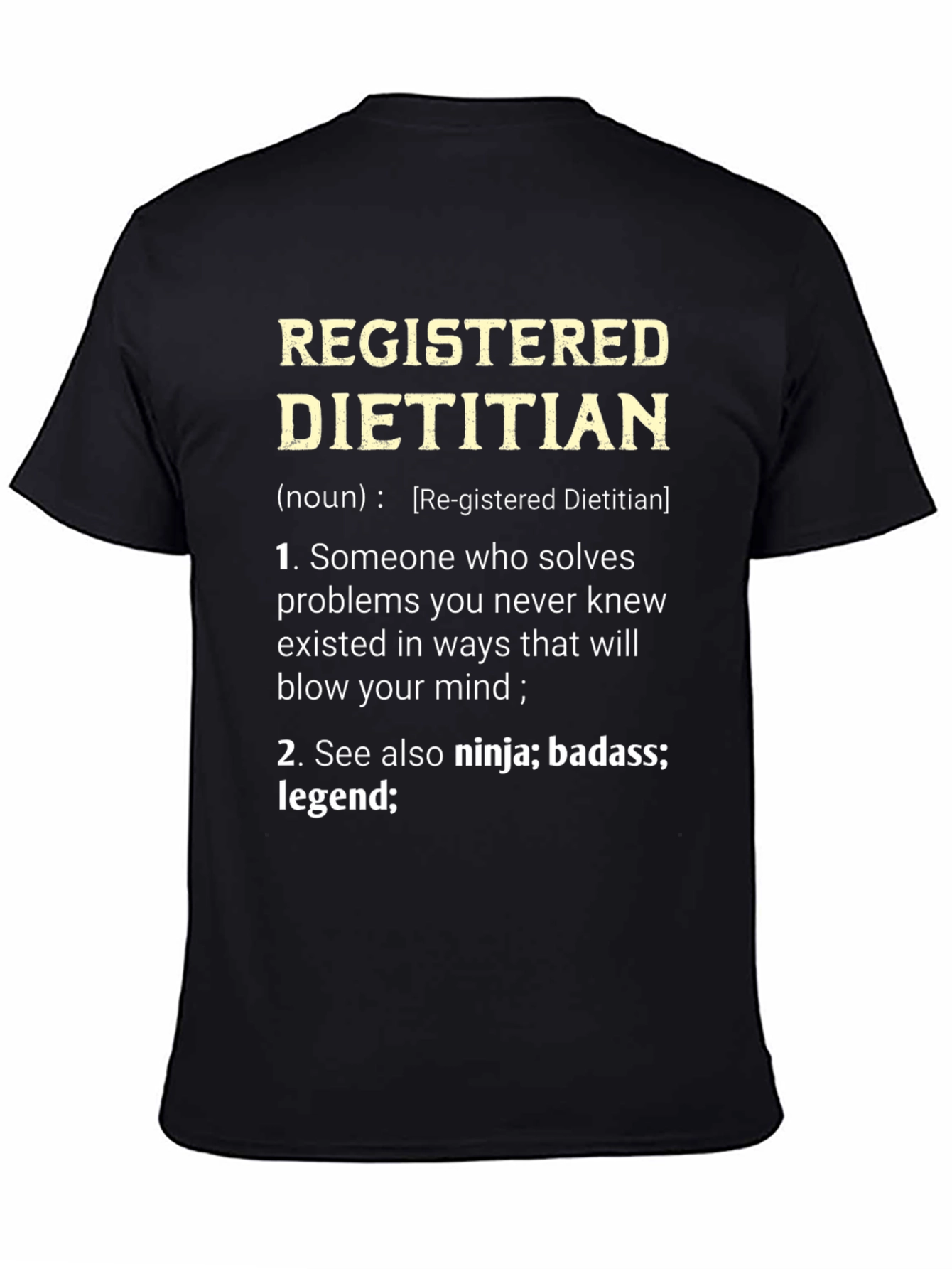 Black Registered Dietitian Definition T-Shirt view 4