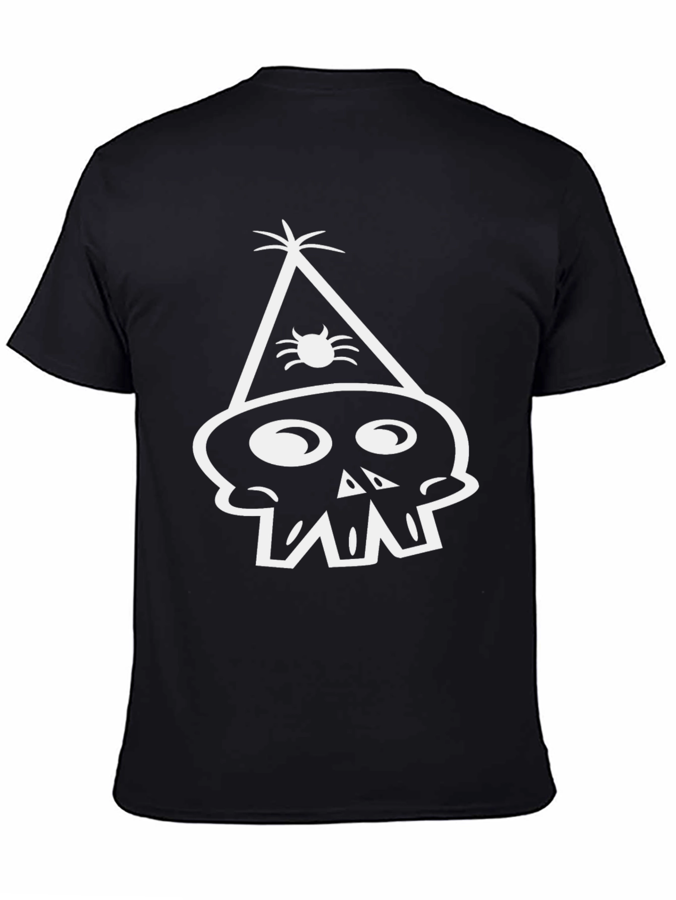 Black Party Skull Tee - Black Cotton Crew Neck T-Shirt view 4