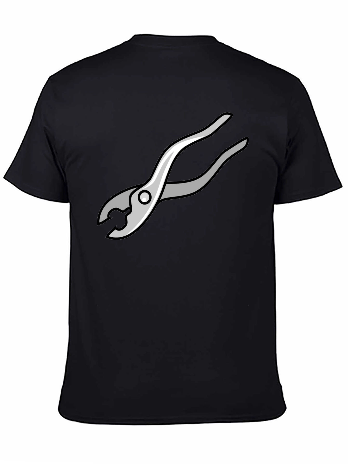 Black Novelty Pliers Graphic Black T-Shirt view 4