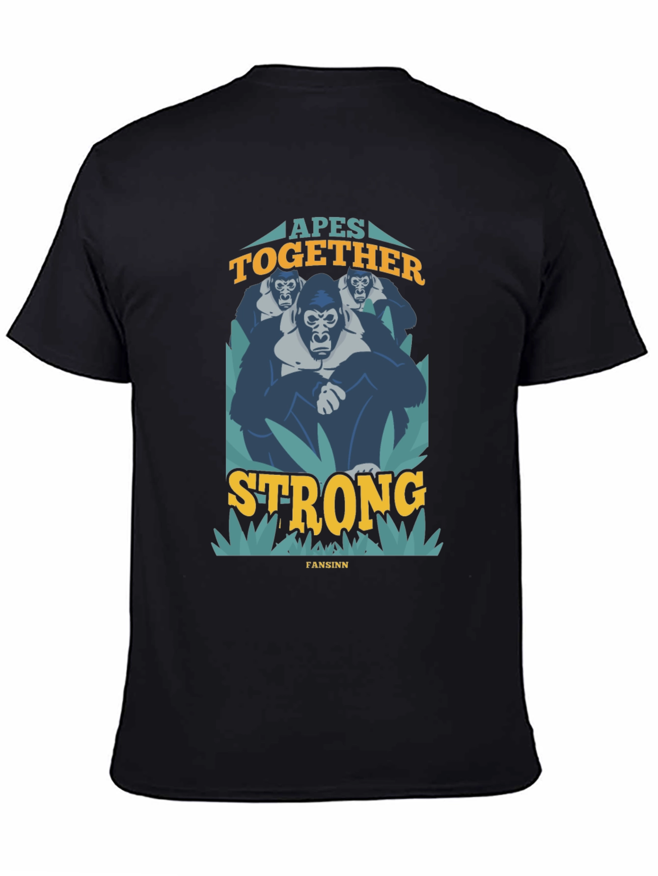 Black Apes Together Strong Graphic T-Shirt view 4