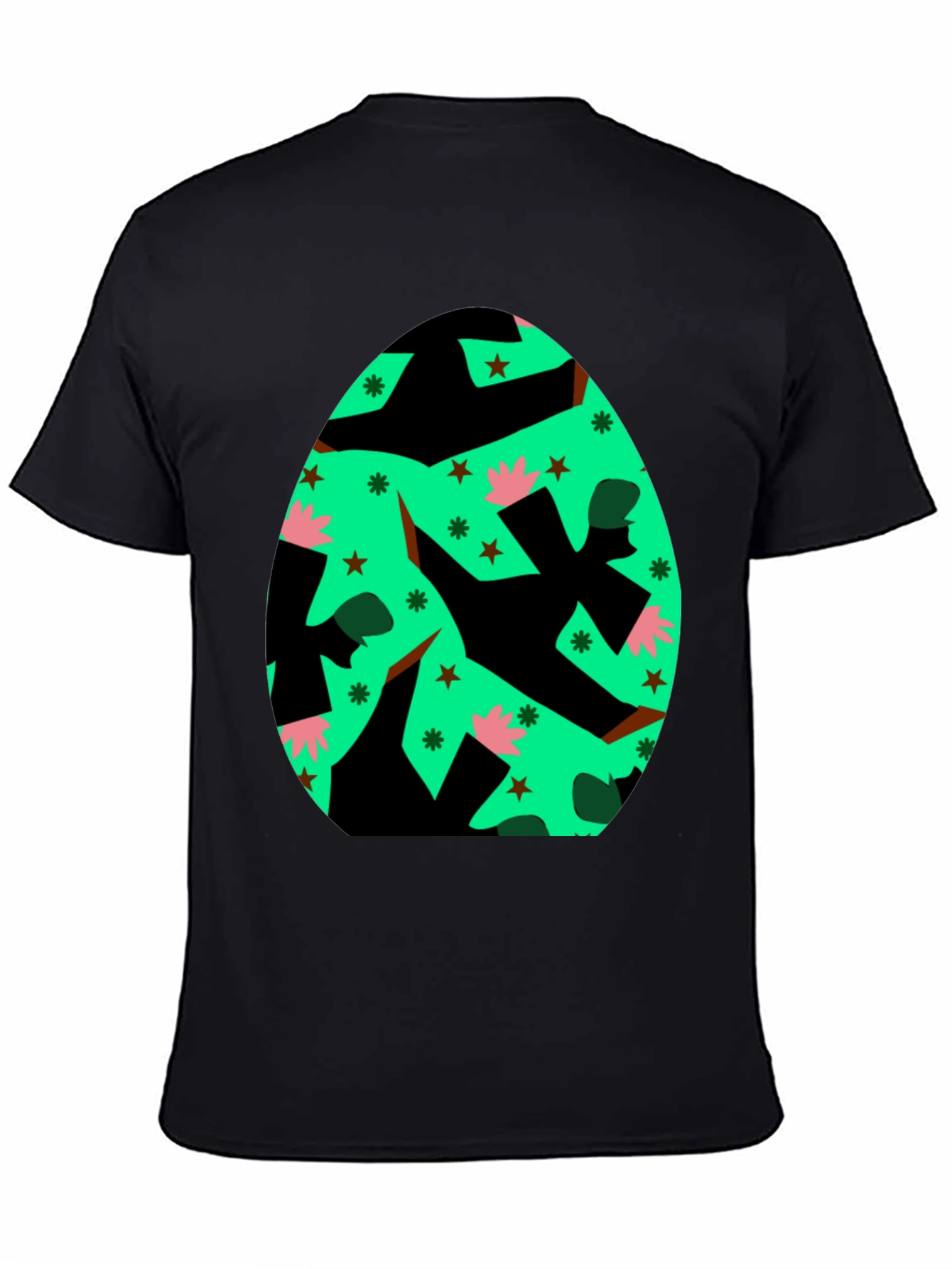 Black Novelty Easter Egg Graphic Tee - Black view 4