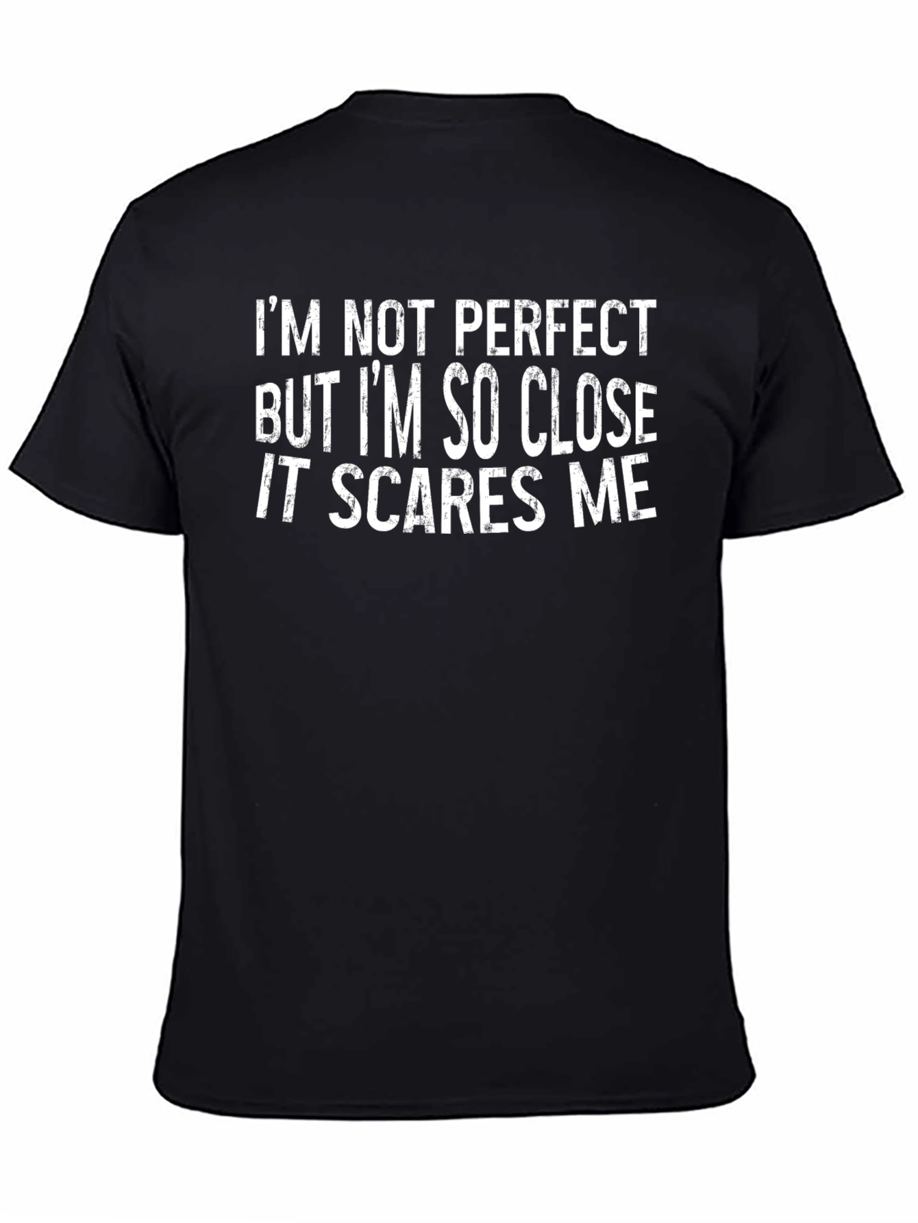 Black Funny "I'm Not Perfect" Graphic Tee view 4