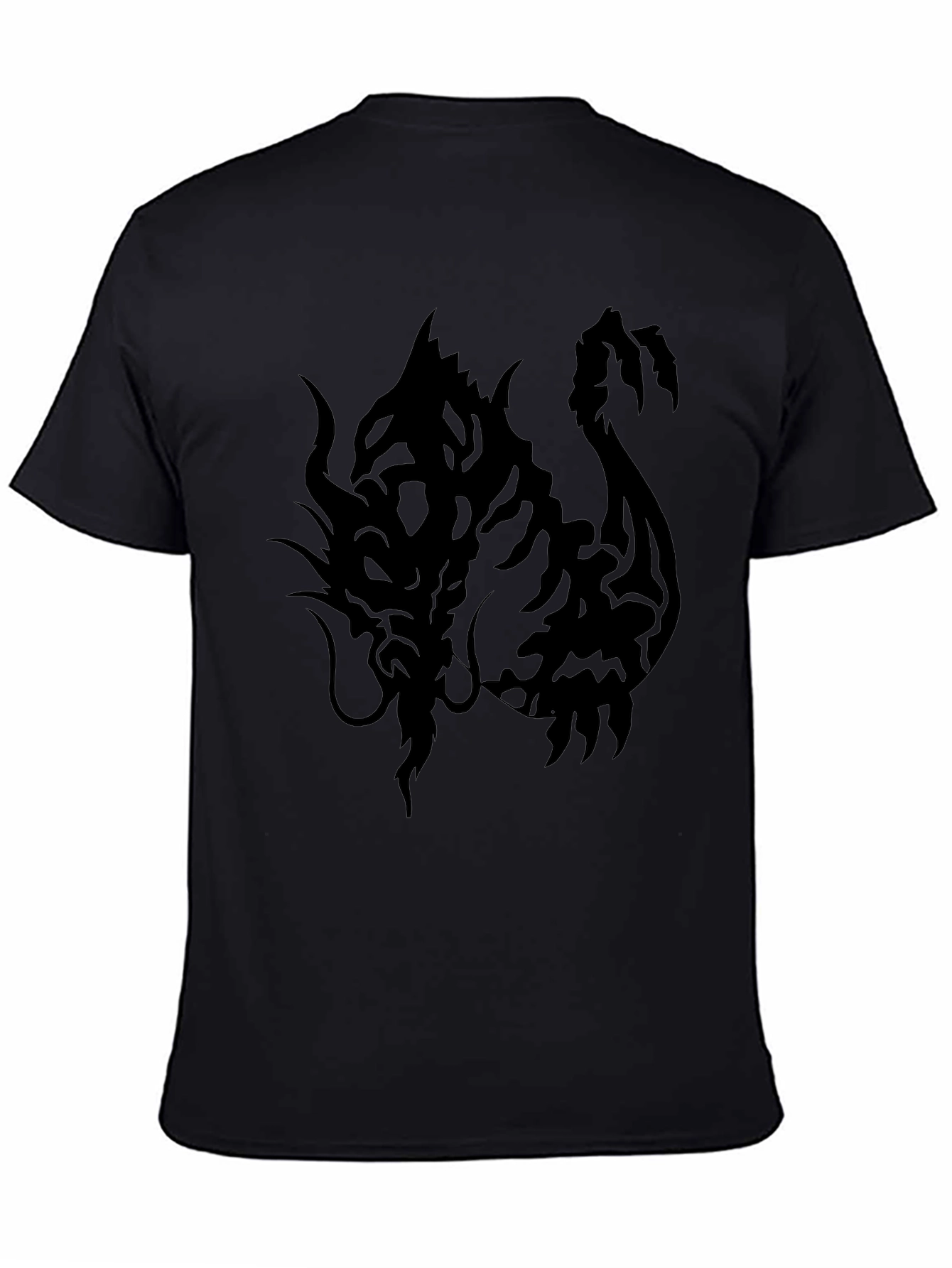 Black Dragon Graphic Black T-Shirt - Men's Casual Tee view 4