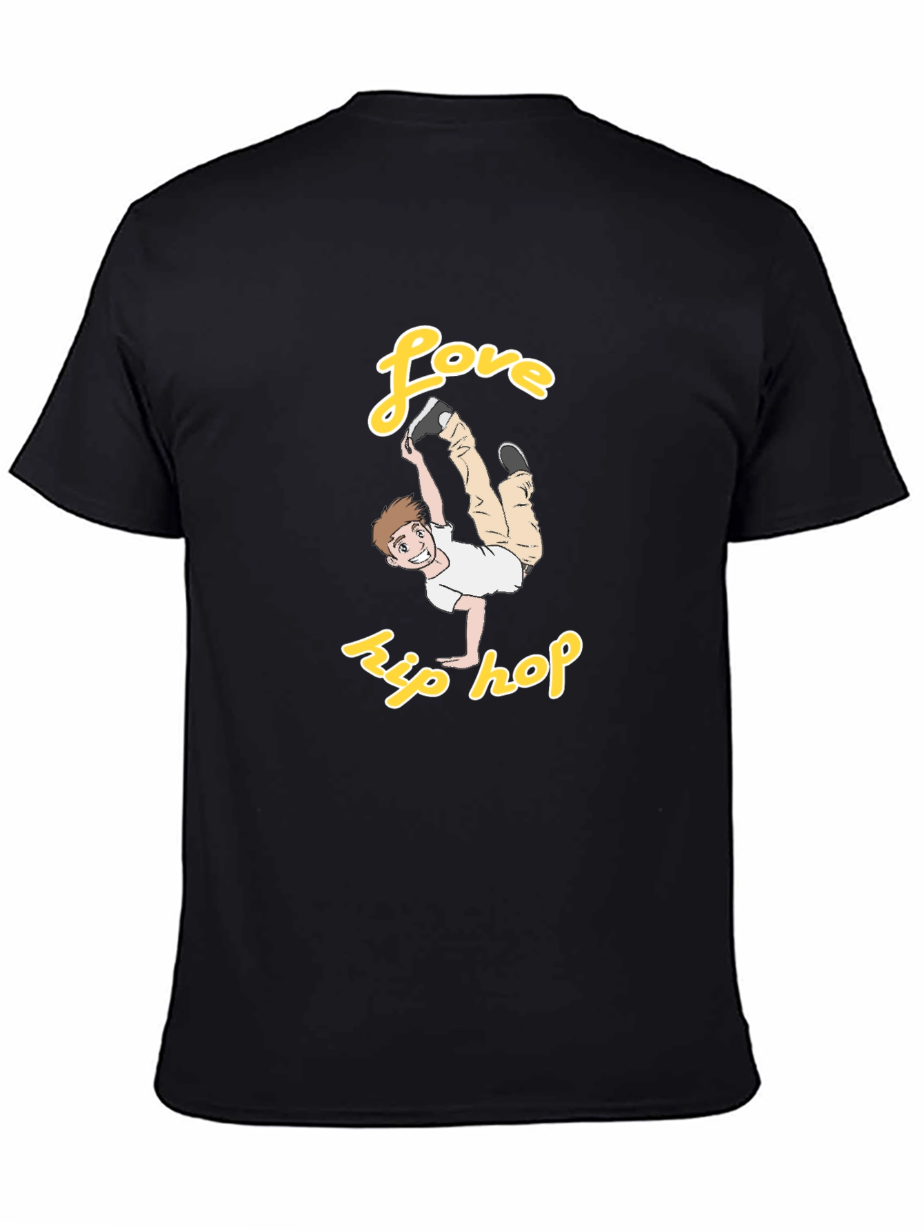 Black Love Hip Hop Graphic Tee - Black Cotton T-Shirt view 4
