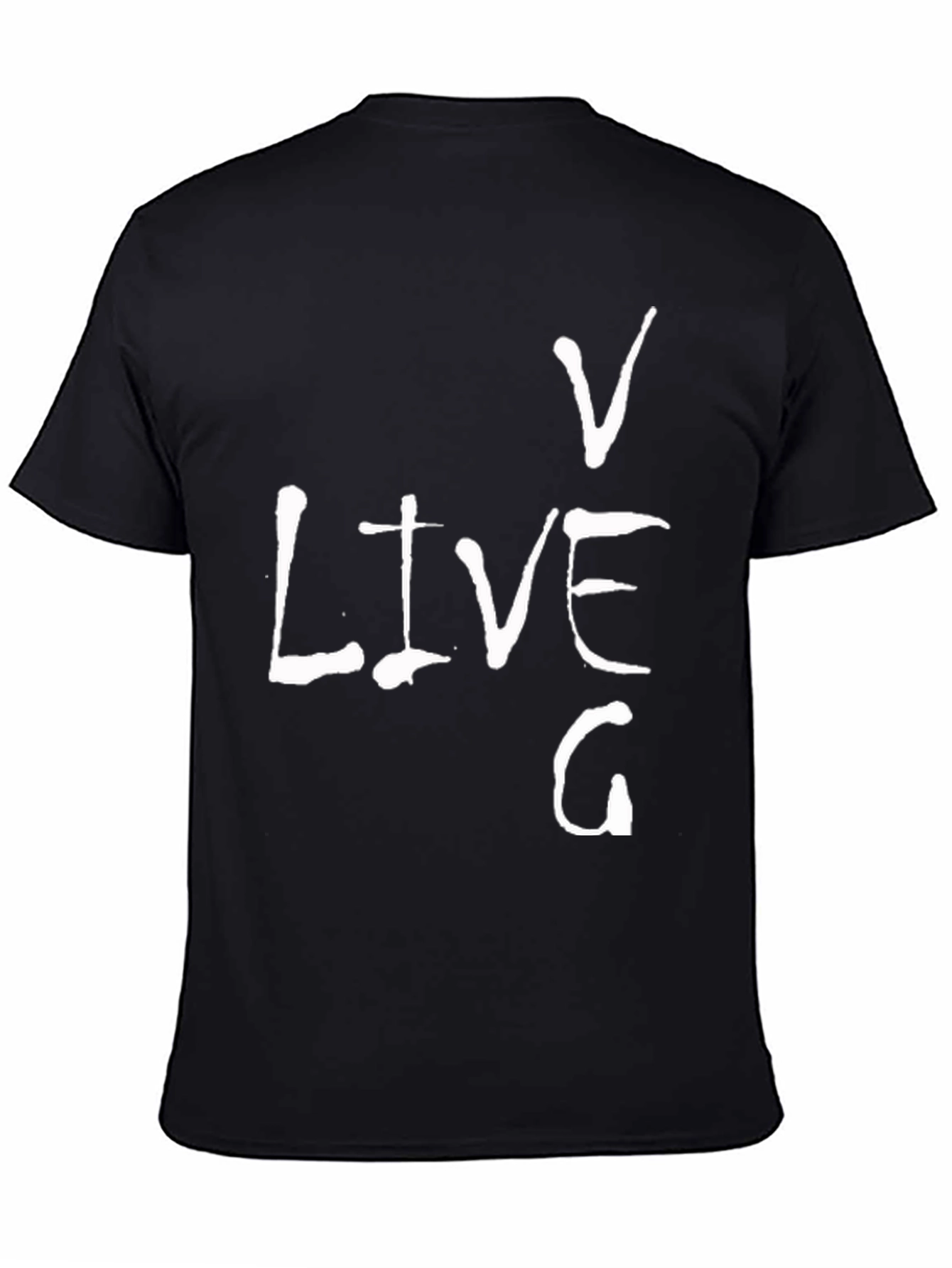Black Live V G Men's Black Graphic T-Shirt view 4
