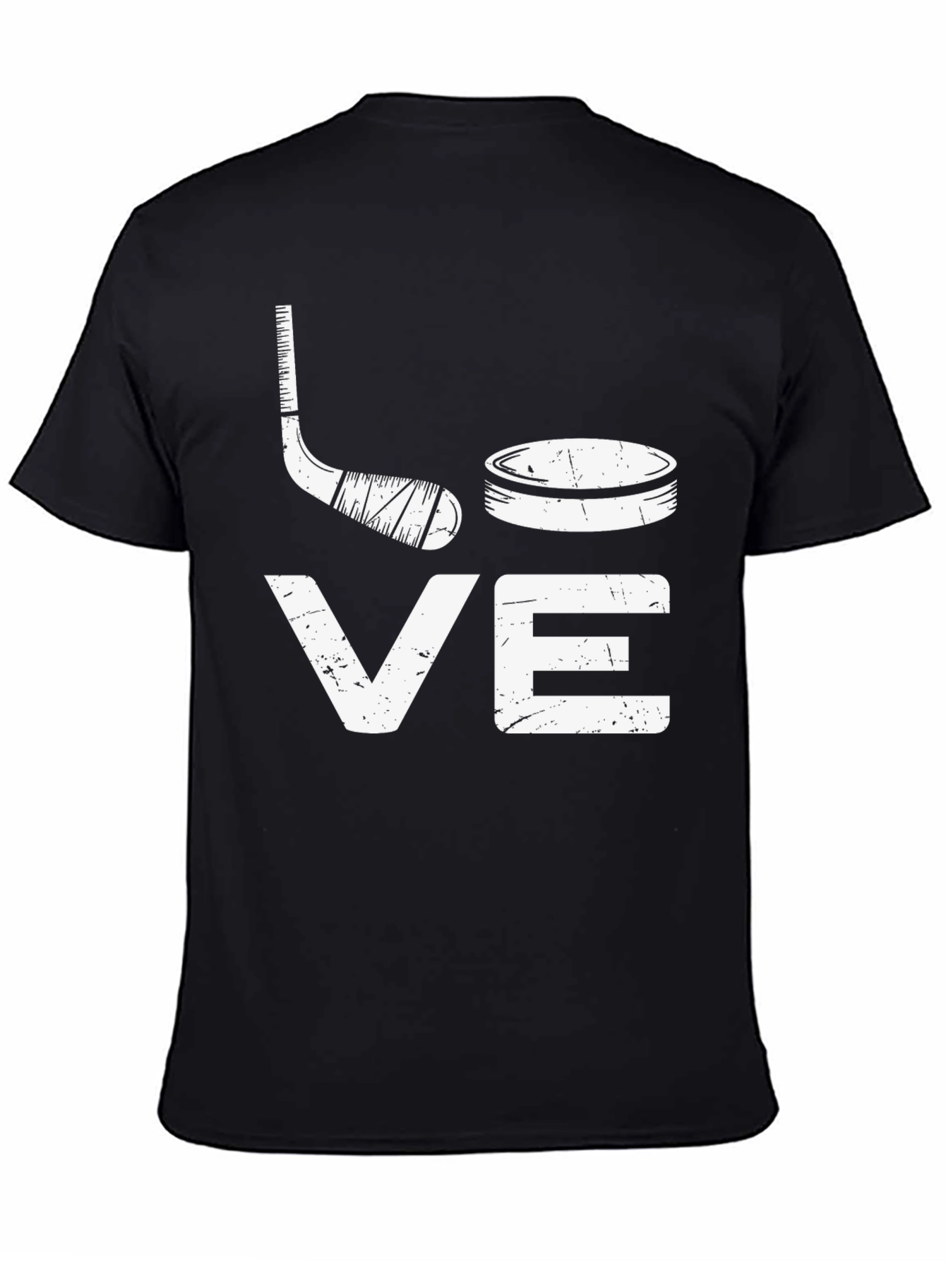 Black Hockey Love T-Shirt - Sporty Graphic Tee view 4