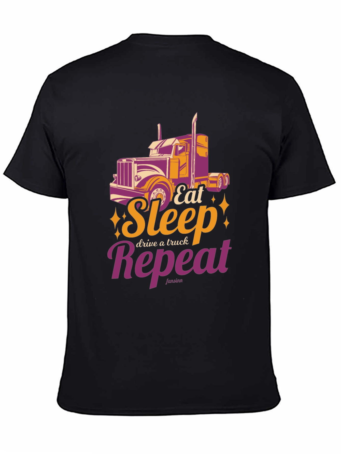 Black Trucker's T-Shirt: Eat Sleep Drive Repeat view 4