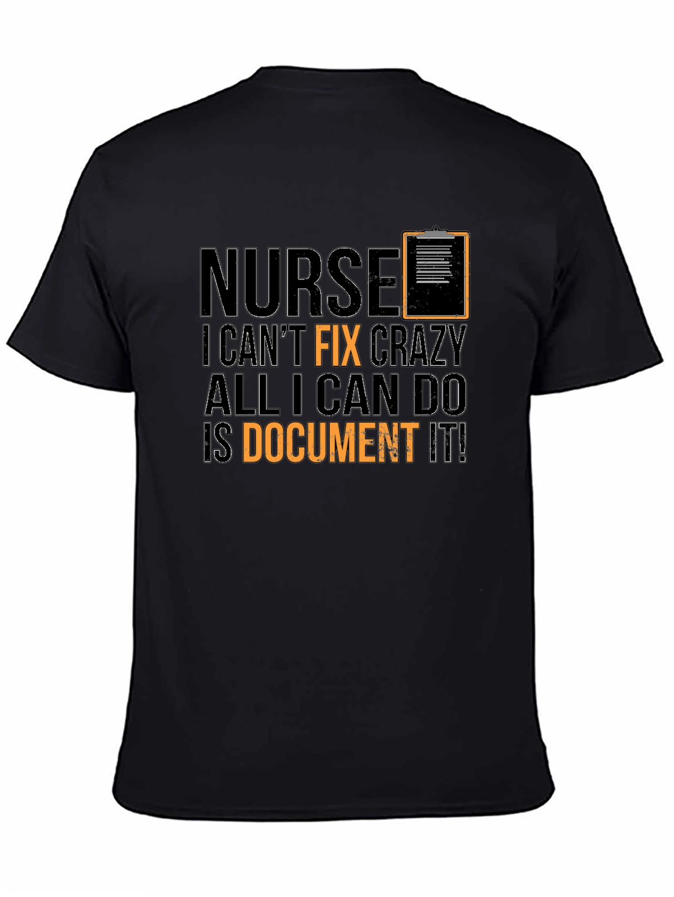 Black Nurse Crazy Funny Black T-Shirt view 4