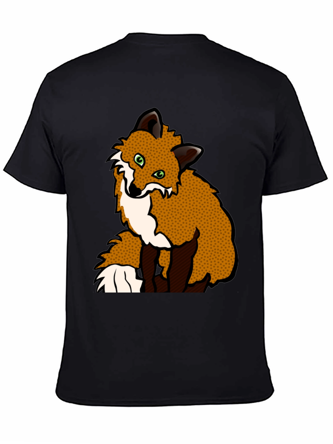 Black Fox Graphic T-Shirt - Black Cotton Tee view 4