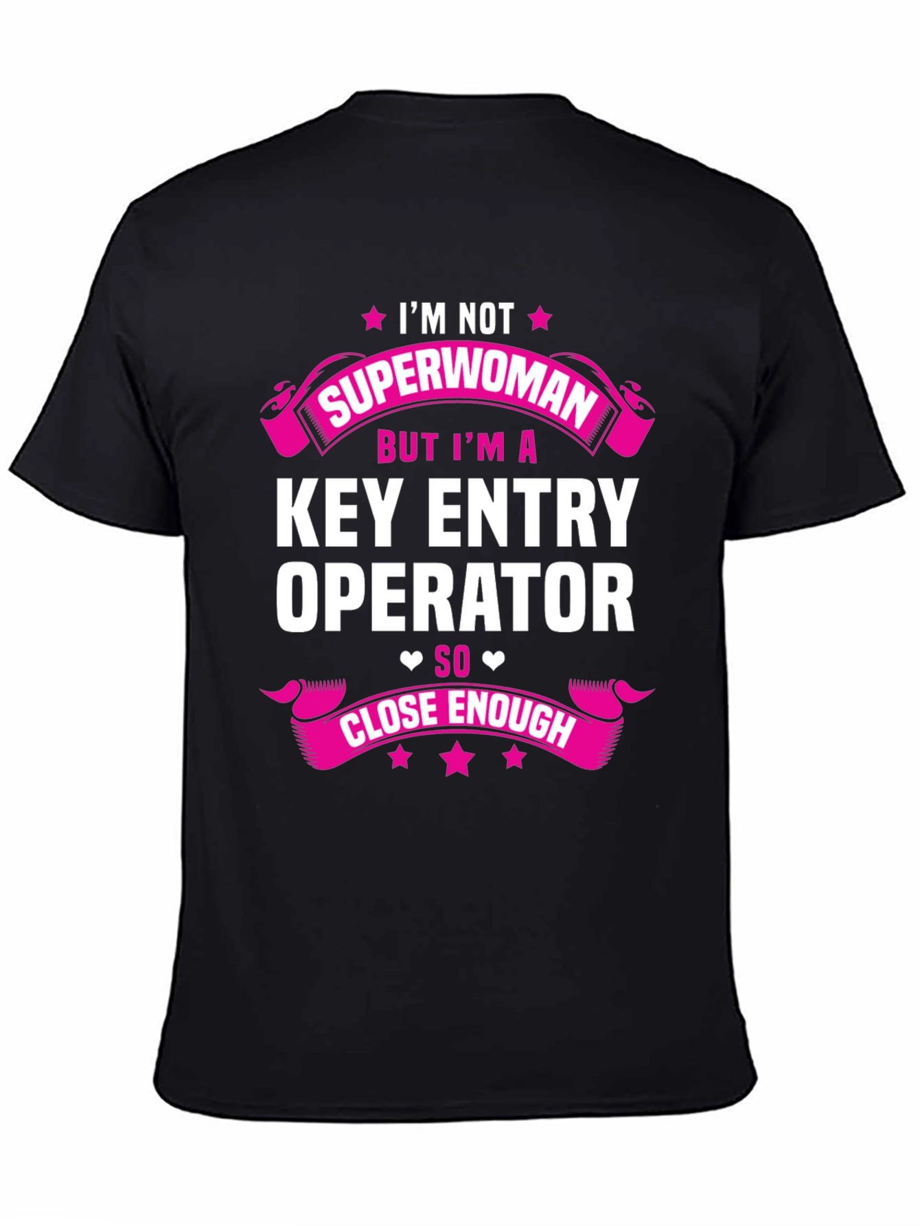 Black Key Entry Operator T-Shirt - Superwoman Close Enough view 4