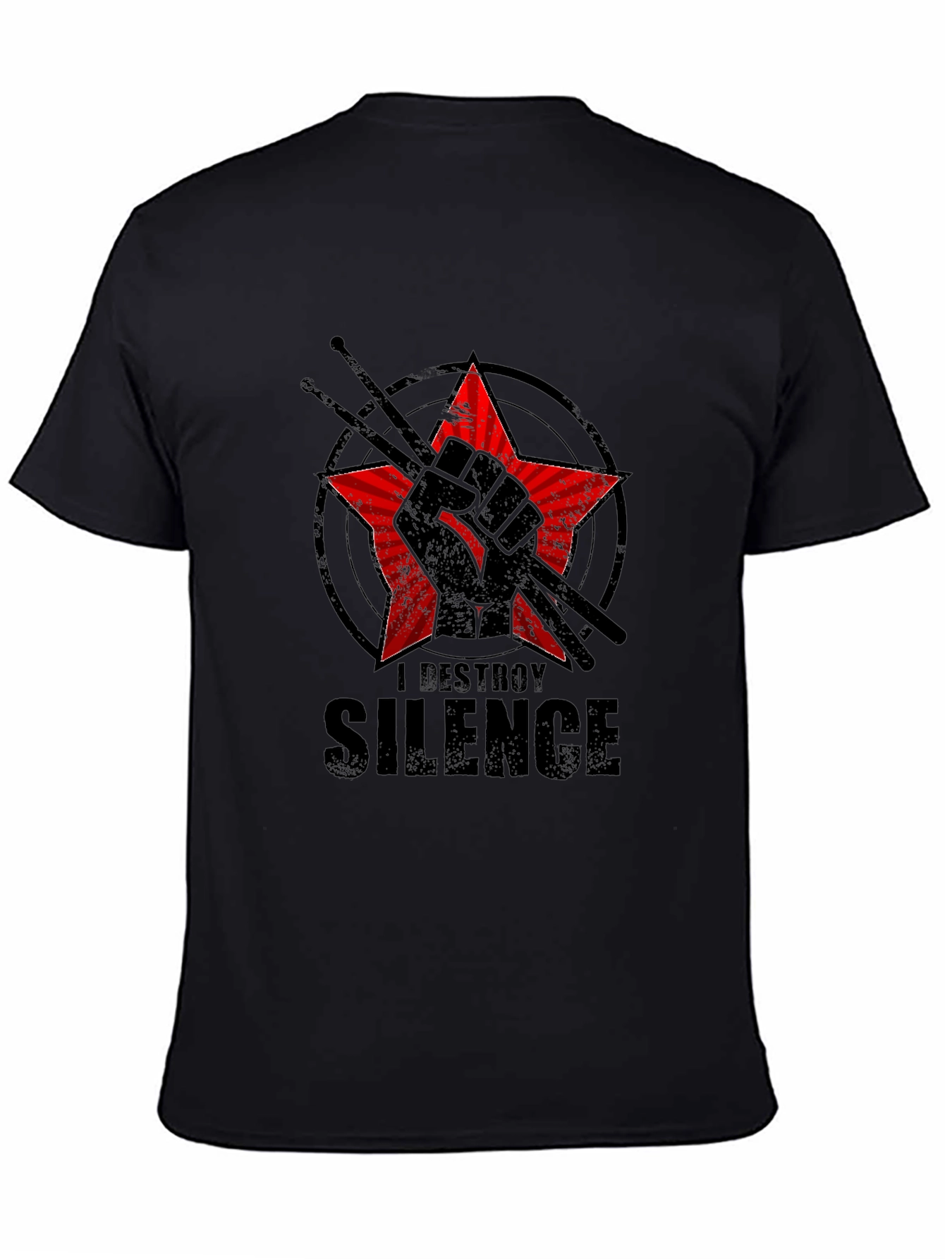 Black I Destroy Silence Graphic Tee view 4