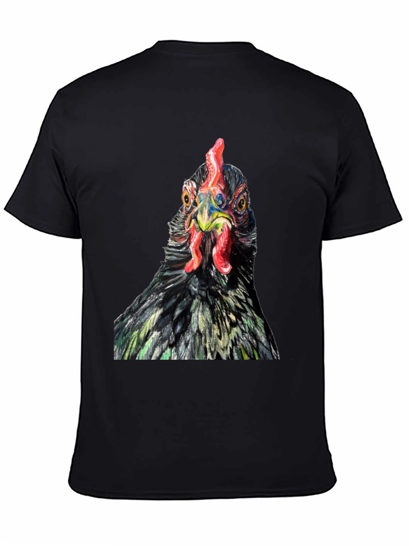 Black Chicken T-Shirt - Quirky Farm Animal Tee view 4