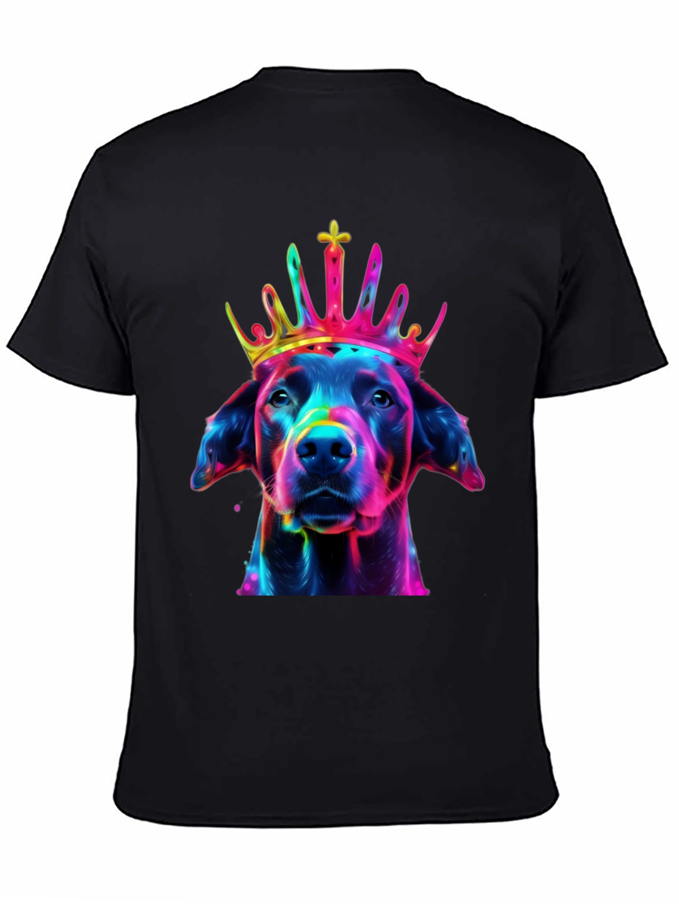 Black Dog King T-Shirt - Vivid Graphic Print view 4