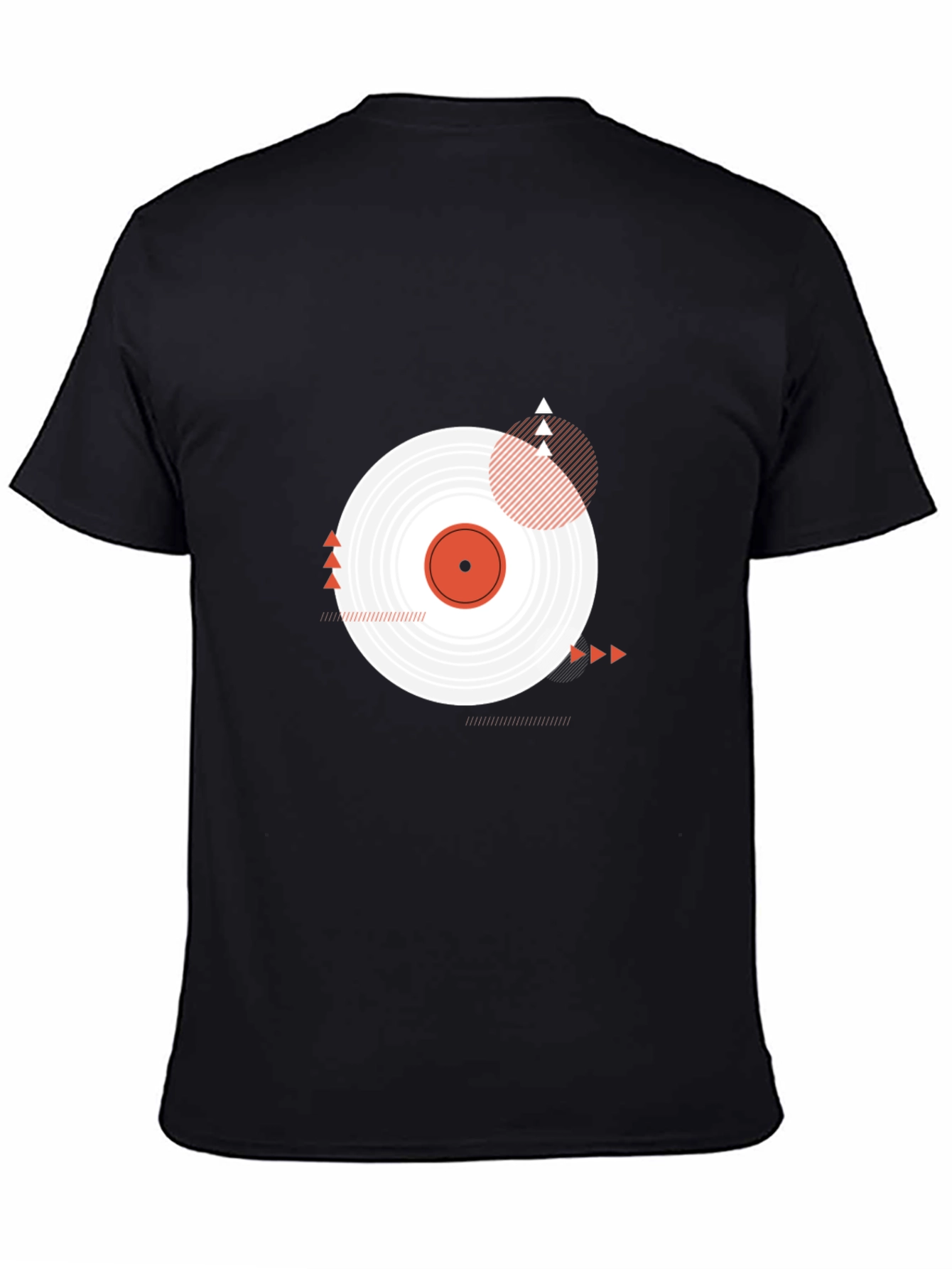 Black Vinyl Record Graphic Tee - Modern Black T-Shirt view 4