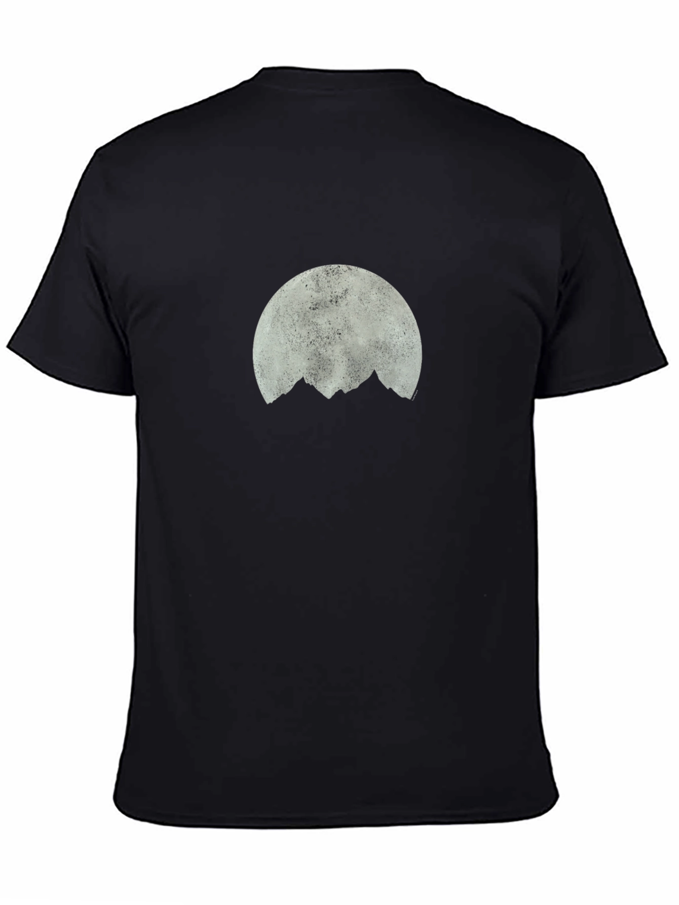 Black Moon Over Mountains Graphic Tee - Black Cotton view 4