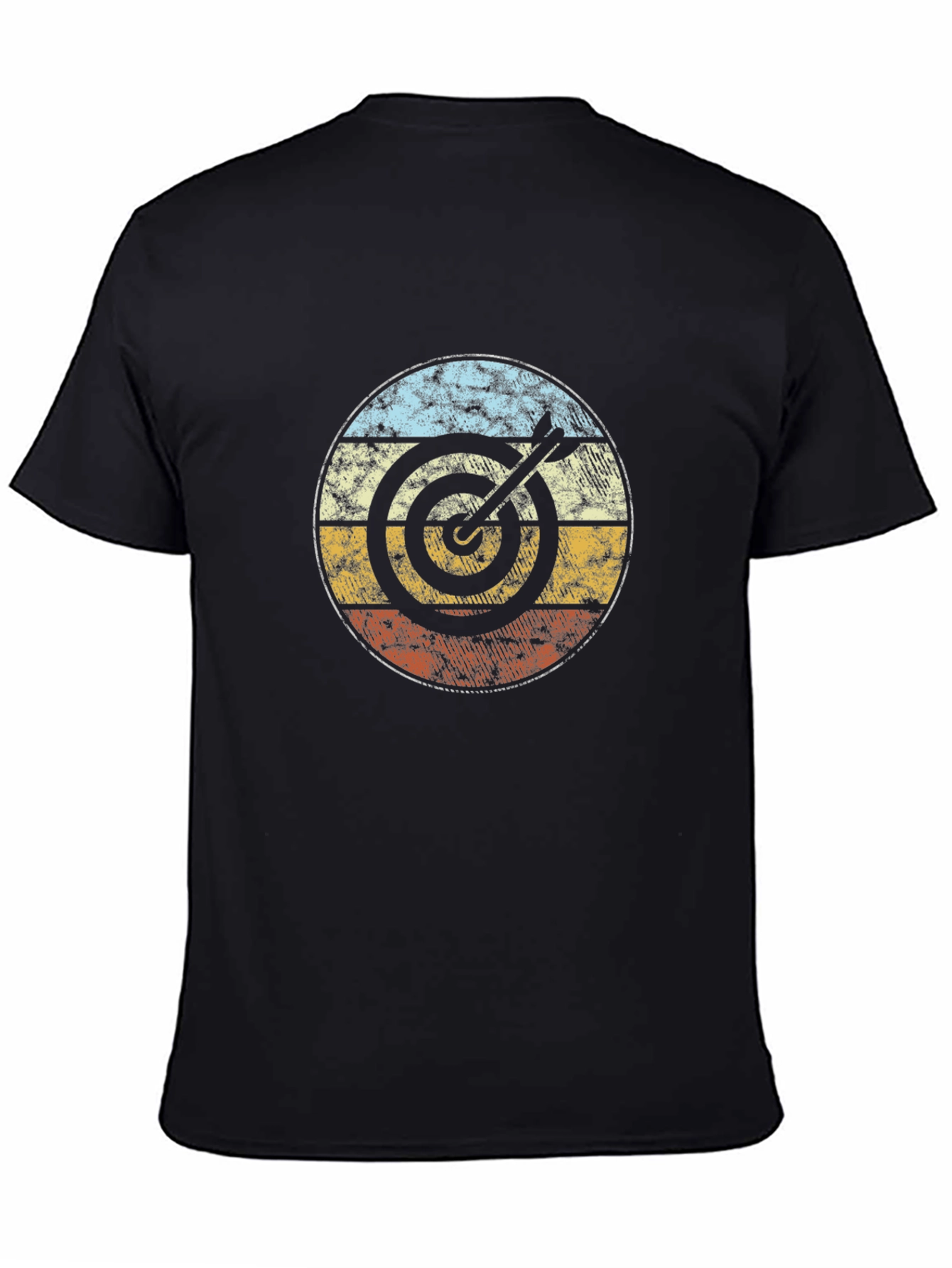 Black Retro Target T-Shirt - Bullseye Design view 4