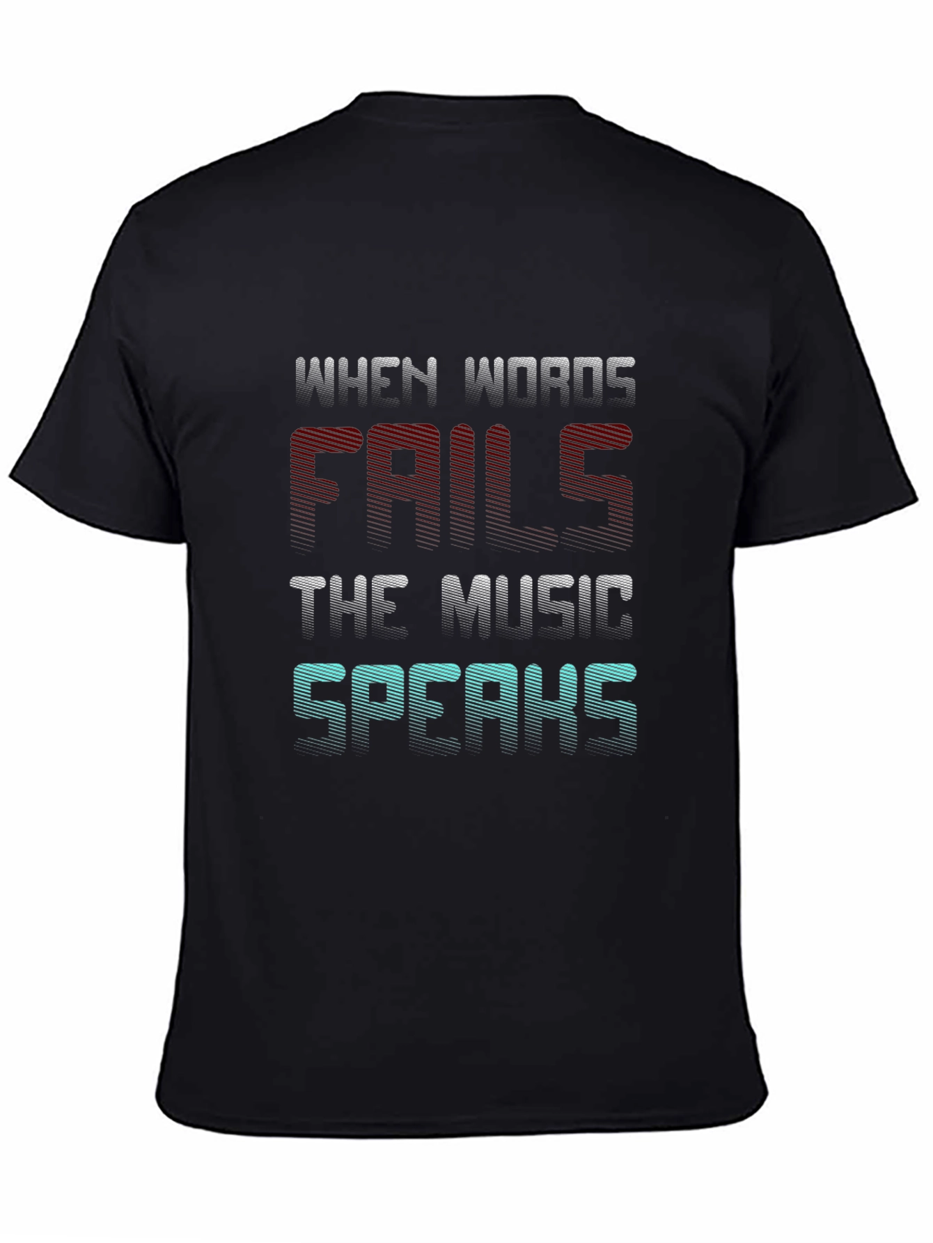 Black Music Speaks T-Shirt - When Words Fail Graphic Tee view 4