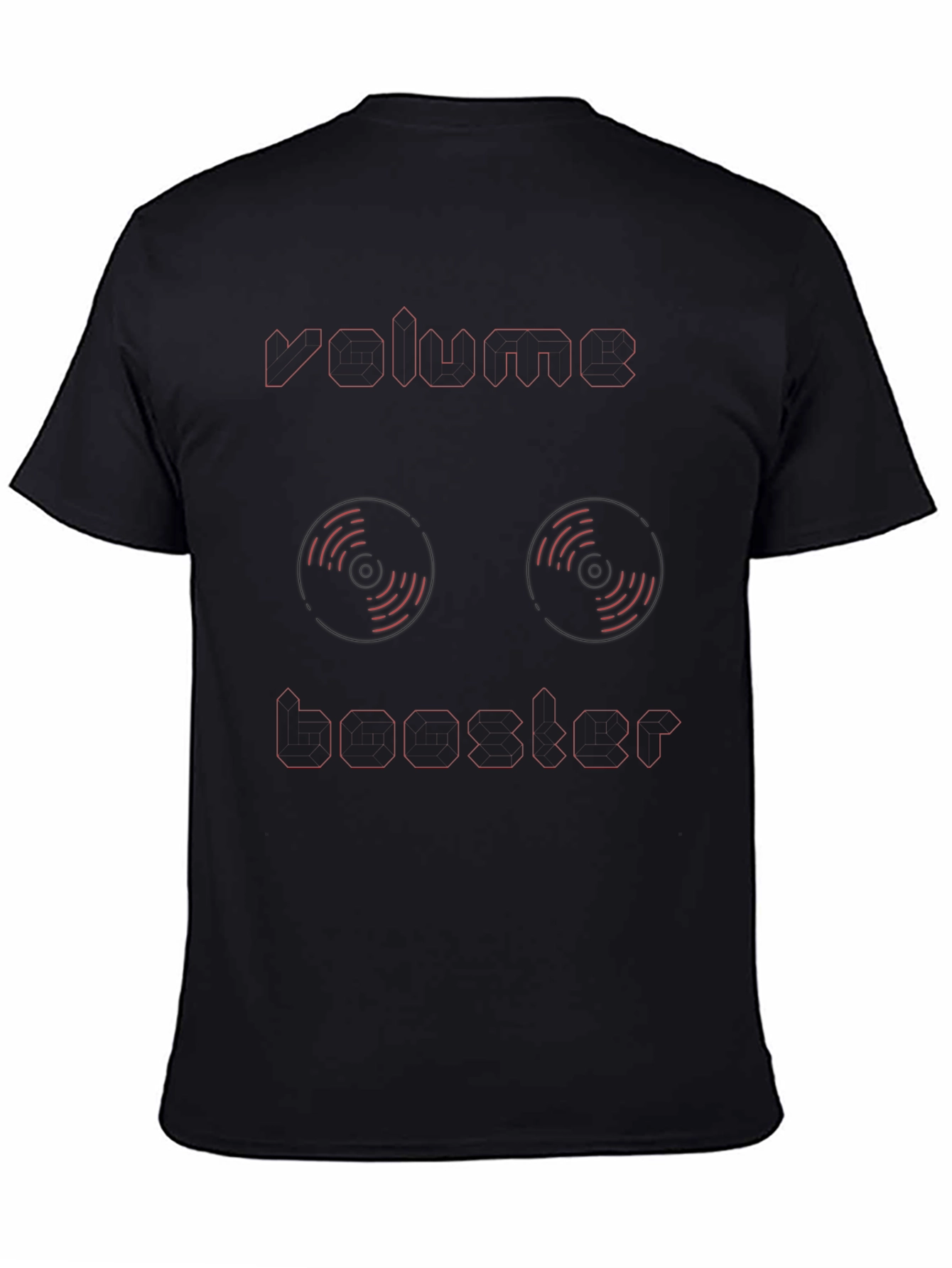 Black Volume Booster Black T-Shirt - Music Lover Tee view 4