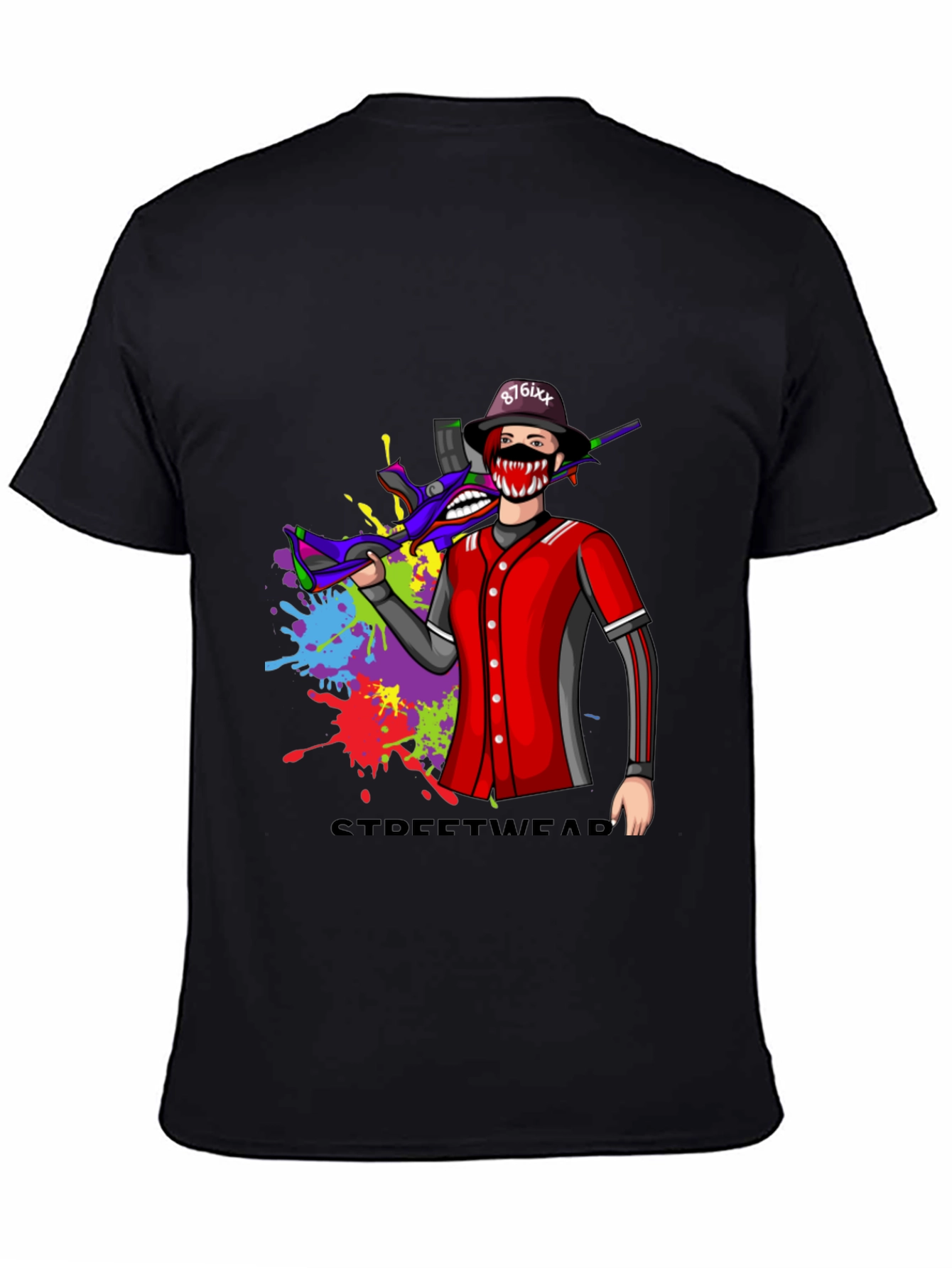 Black Streetwear Graphic Tee view 4