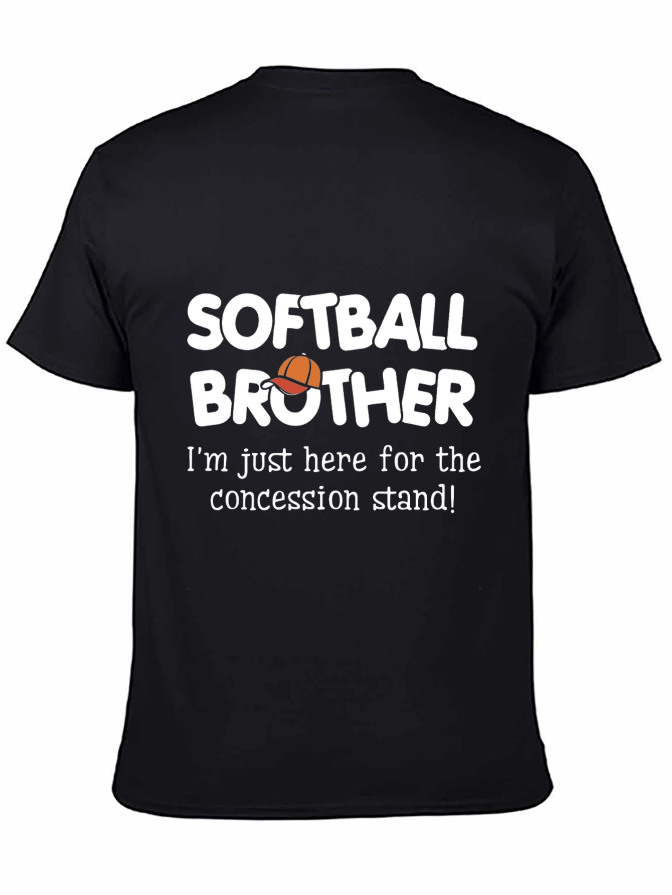 Black Softball Brother Concession Stand T-Shirt view 4