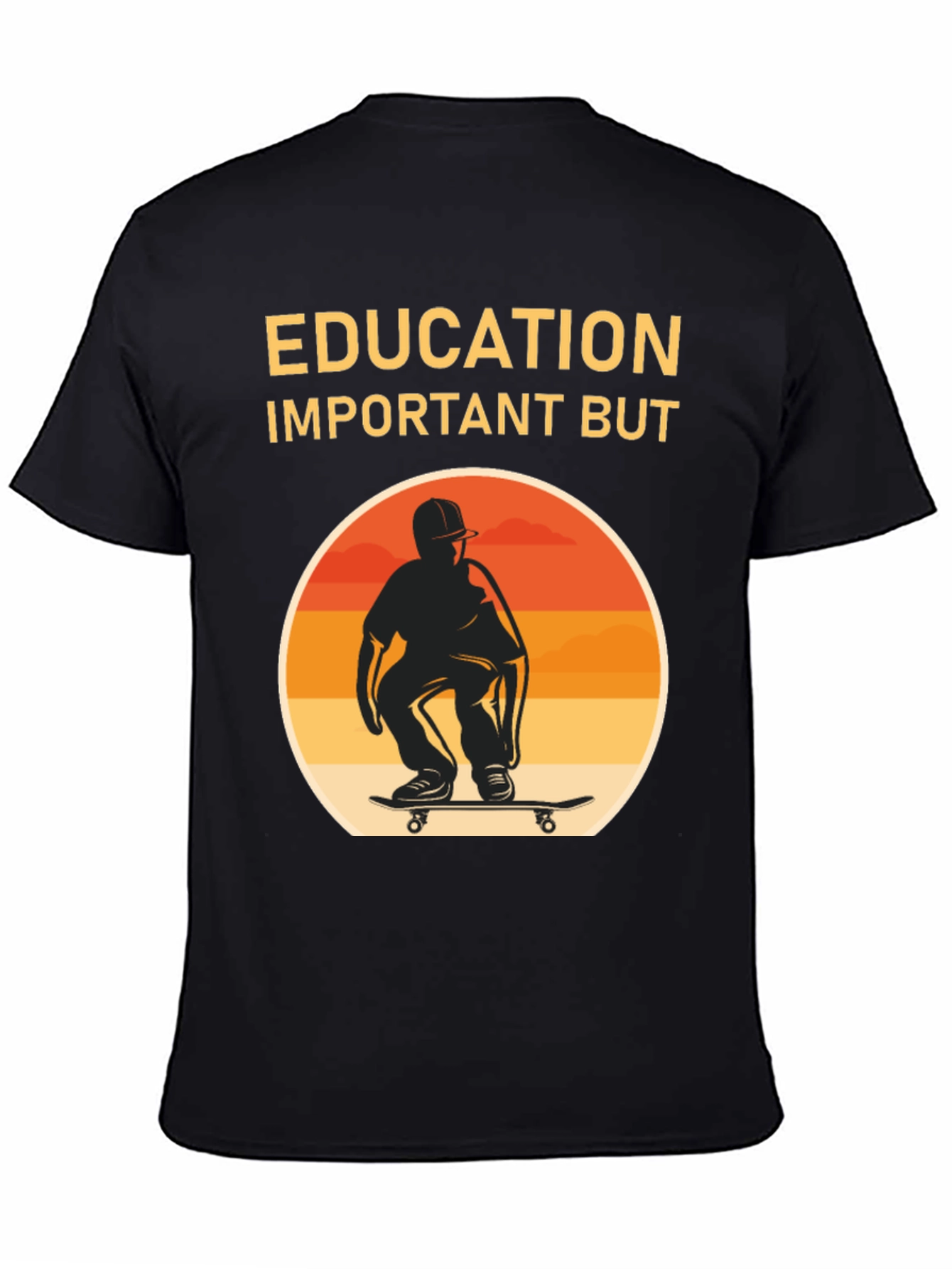 Black Education Important Skateboarder Graphic Tee view 4