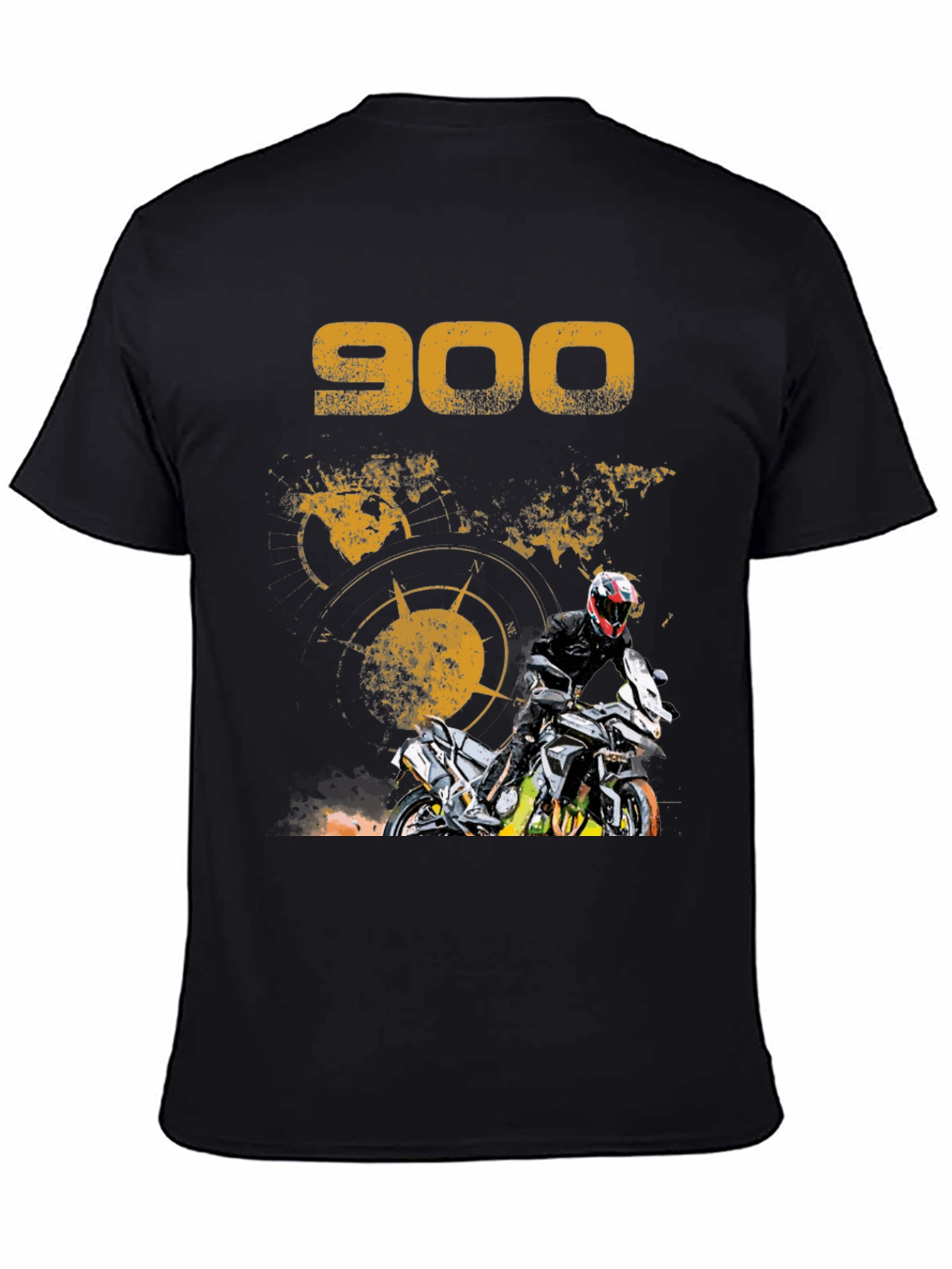 Black 900 Motorcycle Graphic T-Shirt view 4