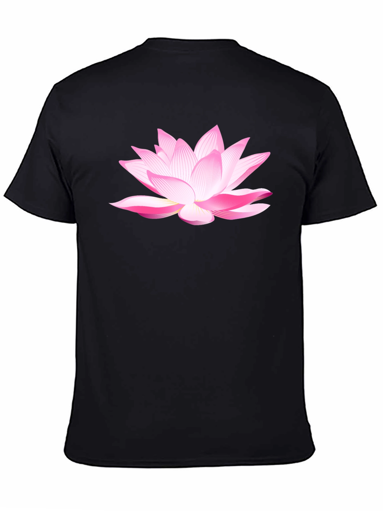 Black Lotus Flower Graphic T-Shirt - Black Cotton Blend view 4