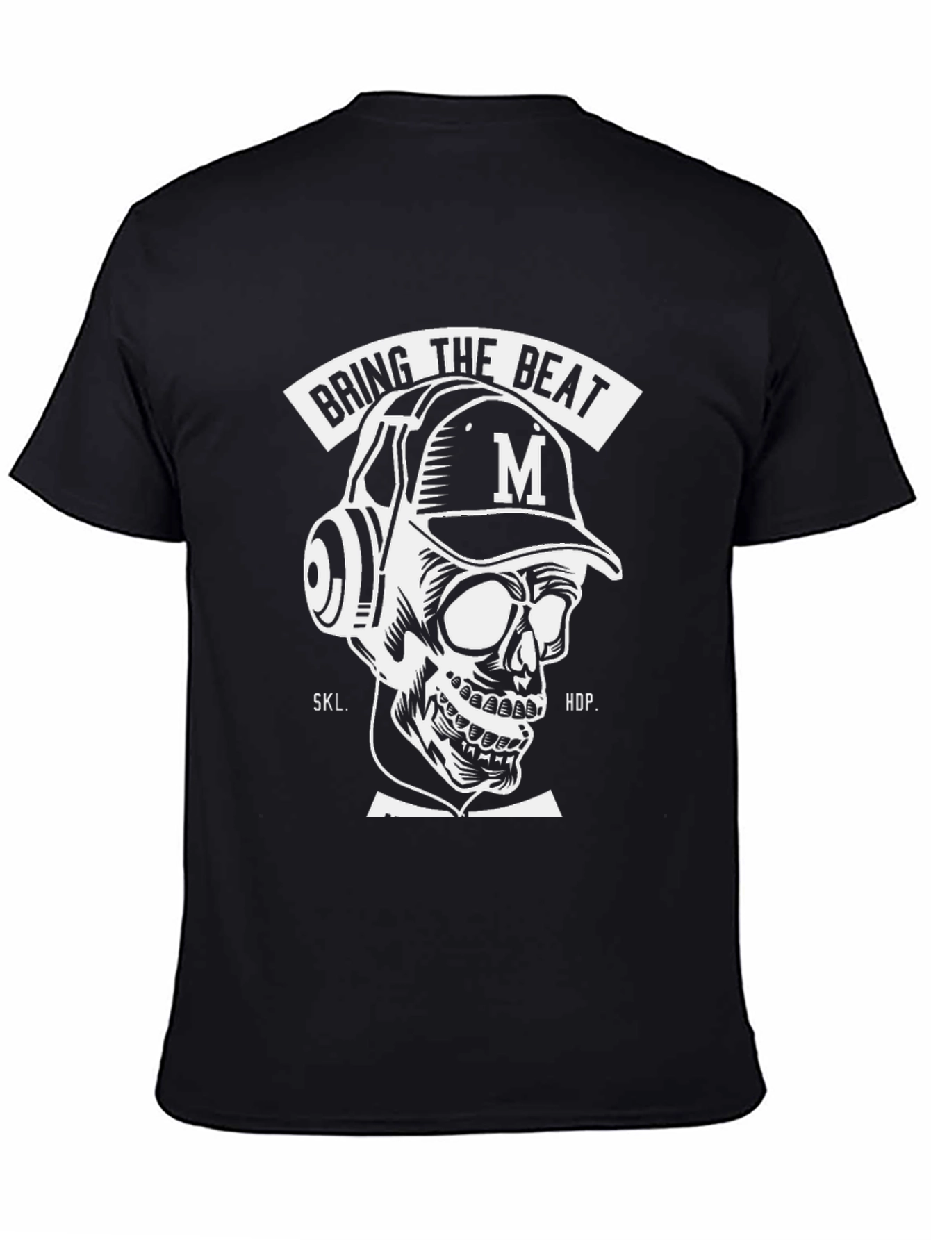 Black Bring the Beat Skull Graphic Tee view 4