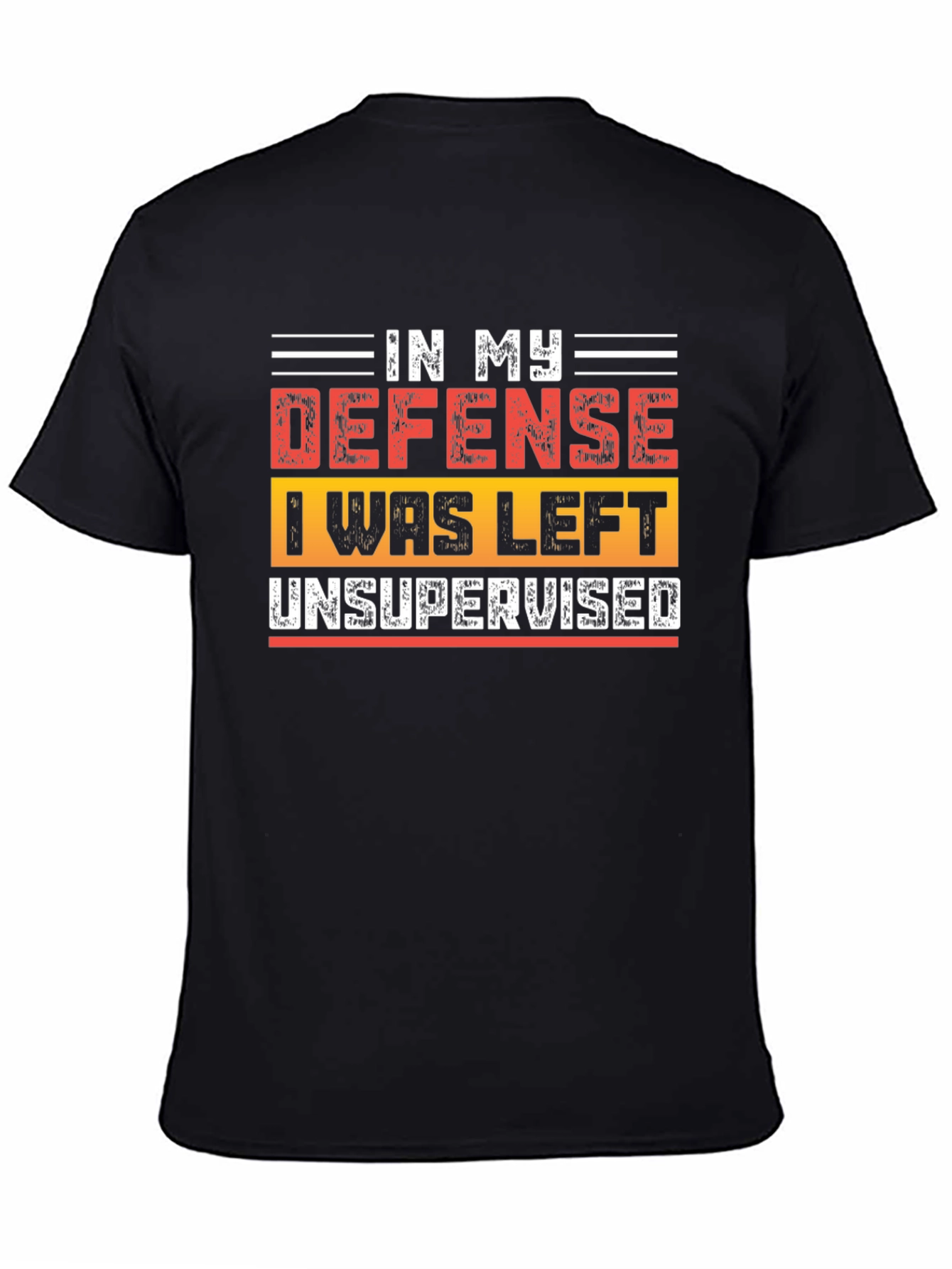 Black Funny "In My Defense" Graphic Tee view 4