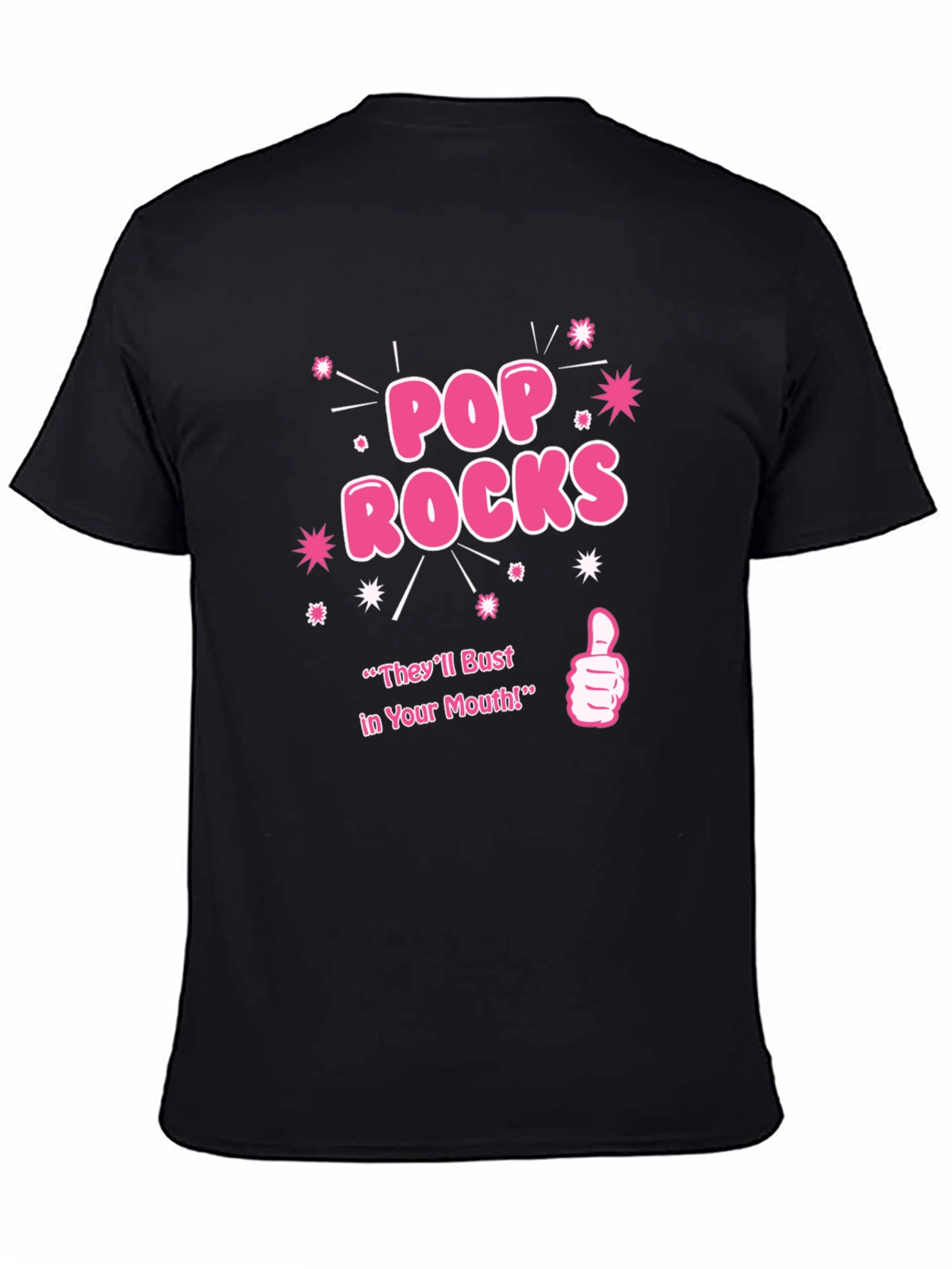 Black Pop Rocks Graphic Novelty T-Shirt view 4