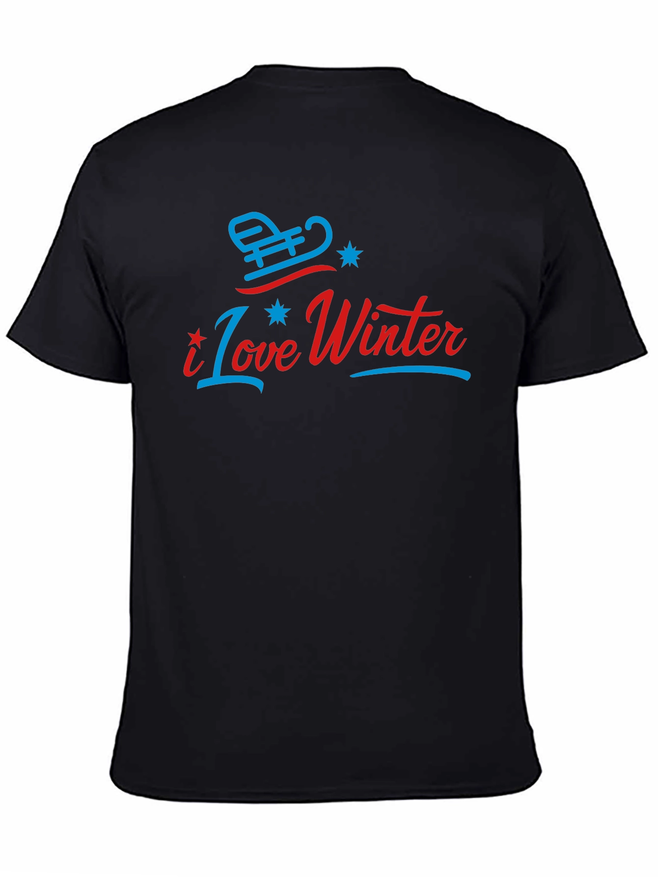 Black I Love Winter Graphic T-Shirt view 4