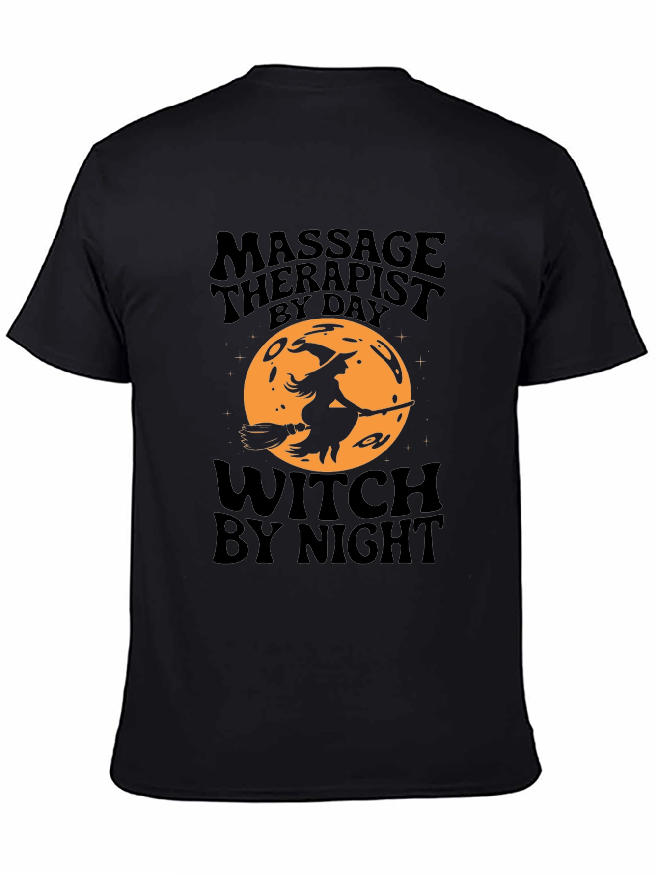 Black Massage Therapist Witch T-Shirt - Halloween Edition view 4