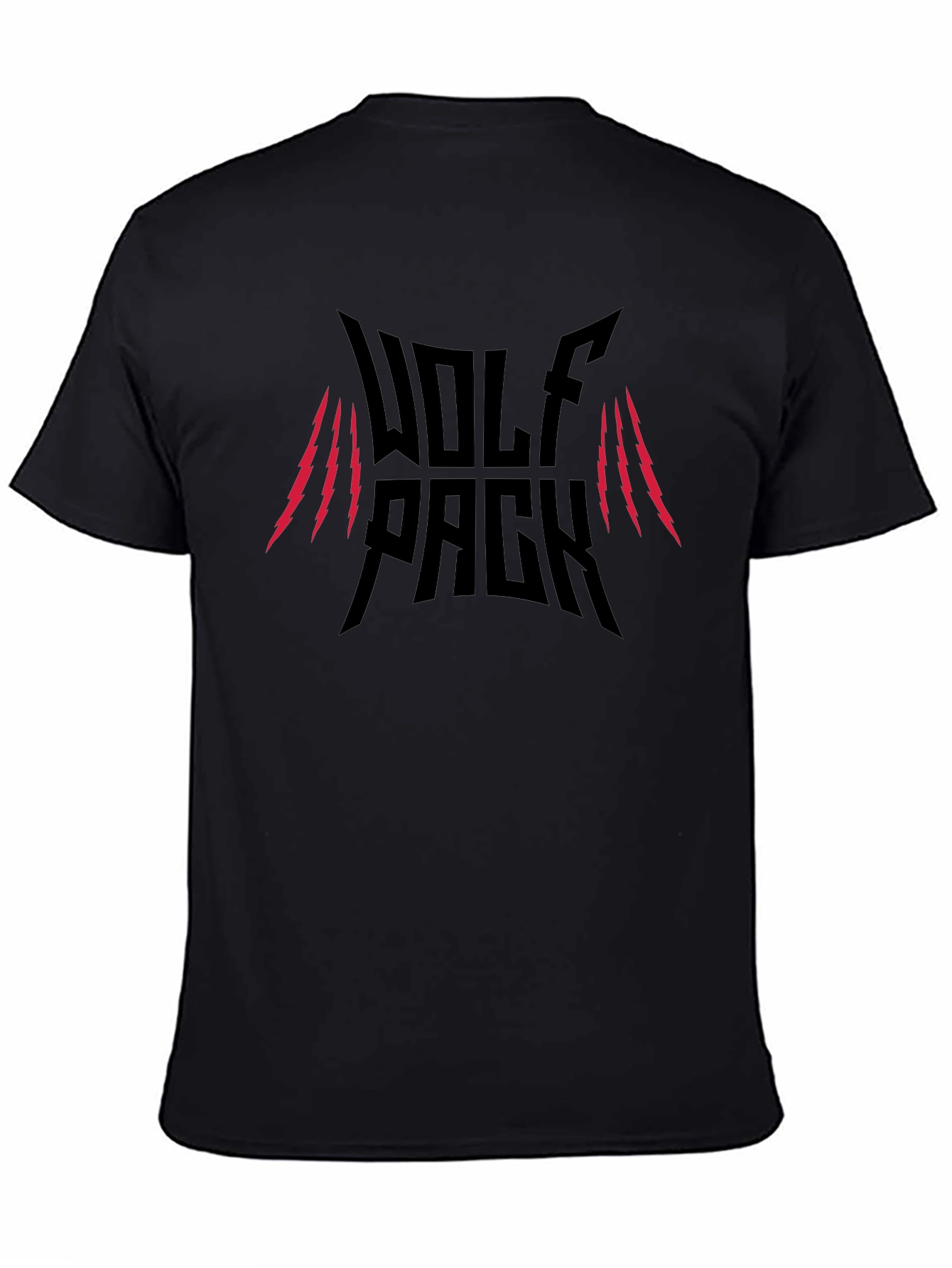 Black Wolf Pack Graphic Tee - Claw Scratch Design view 4