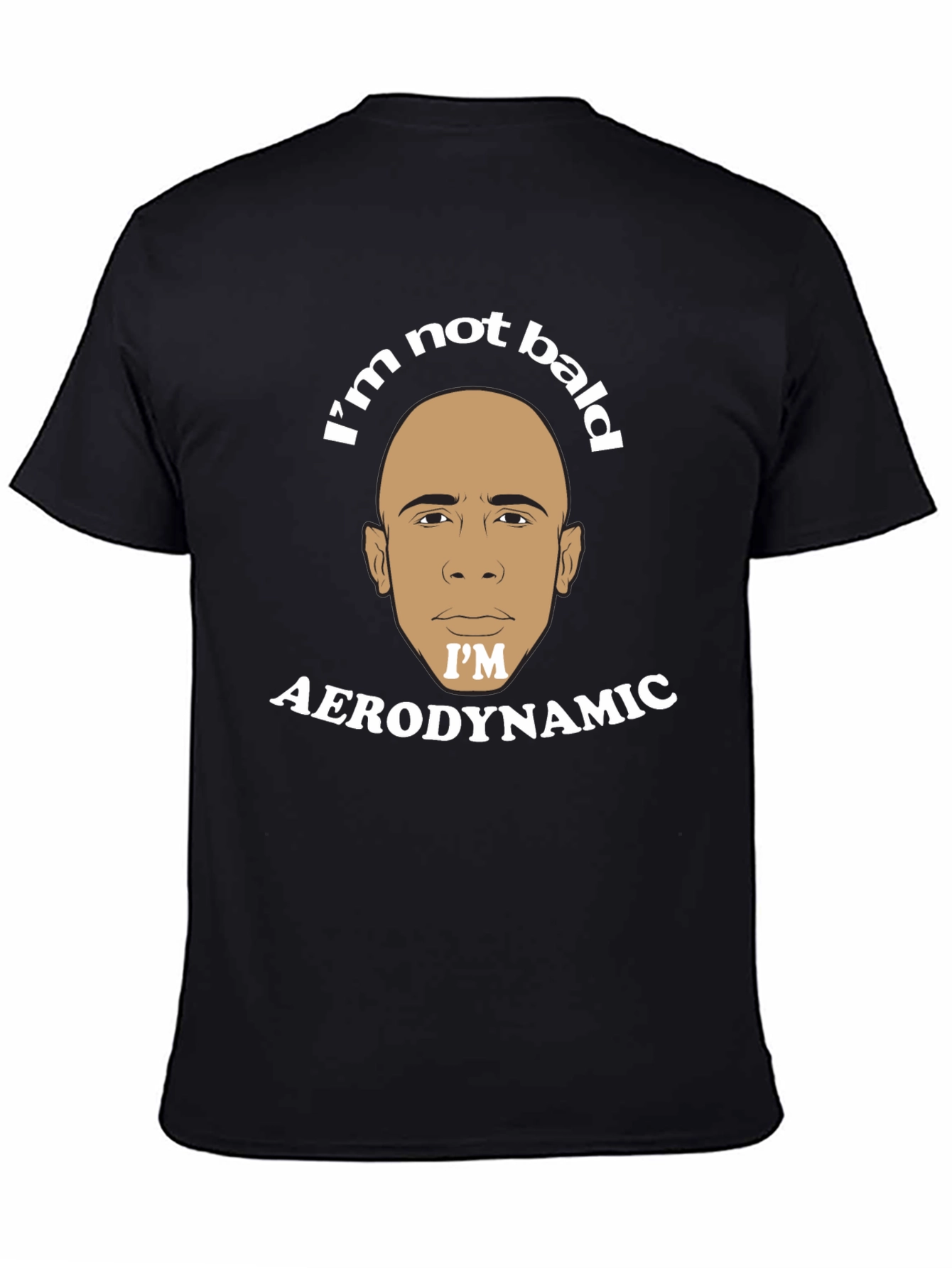 Black I'm Not Bald I'm Aerodynamic Graphic T-Shirt view 4