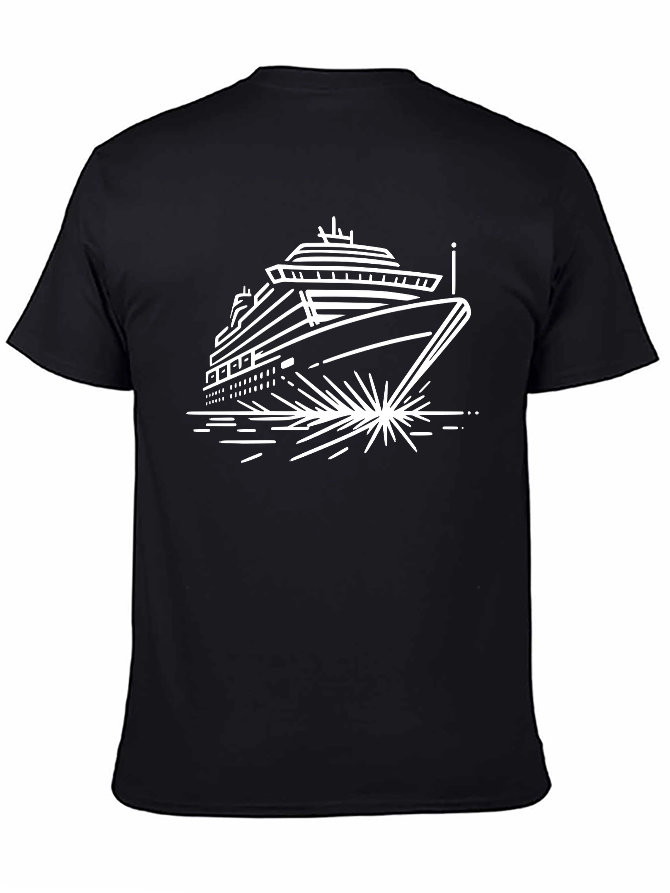 Black Cruise Ship Graphic T-Shirt view 4
