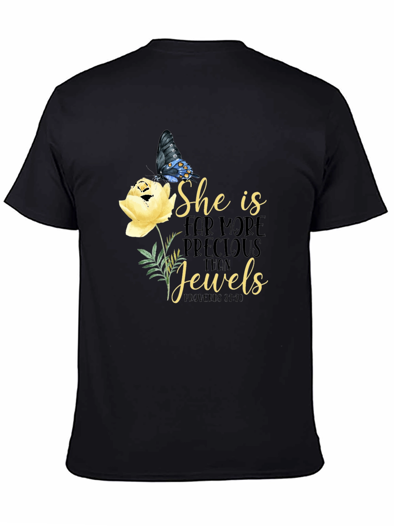 Black She is More Precious Than Jewels T-Shirt view 4