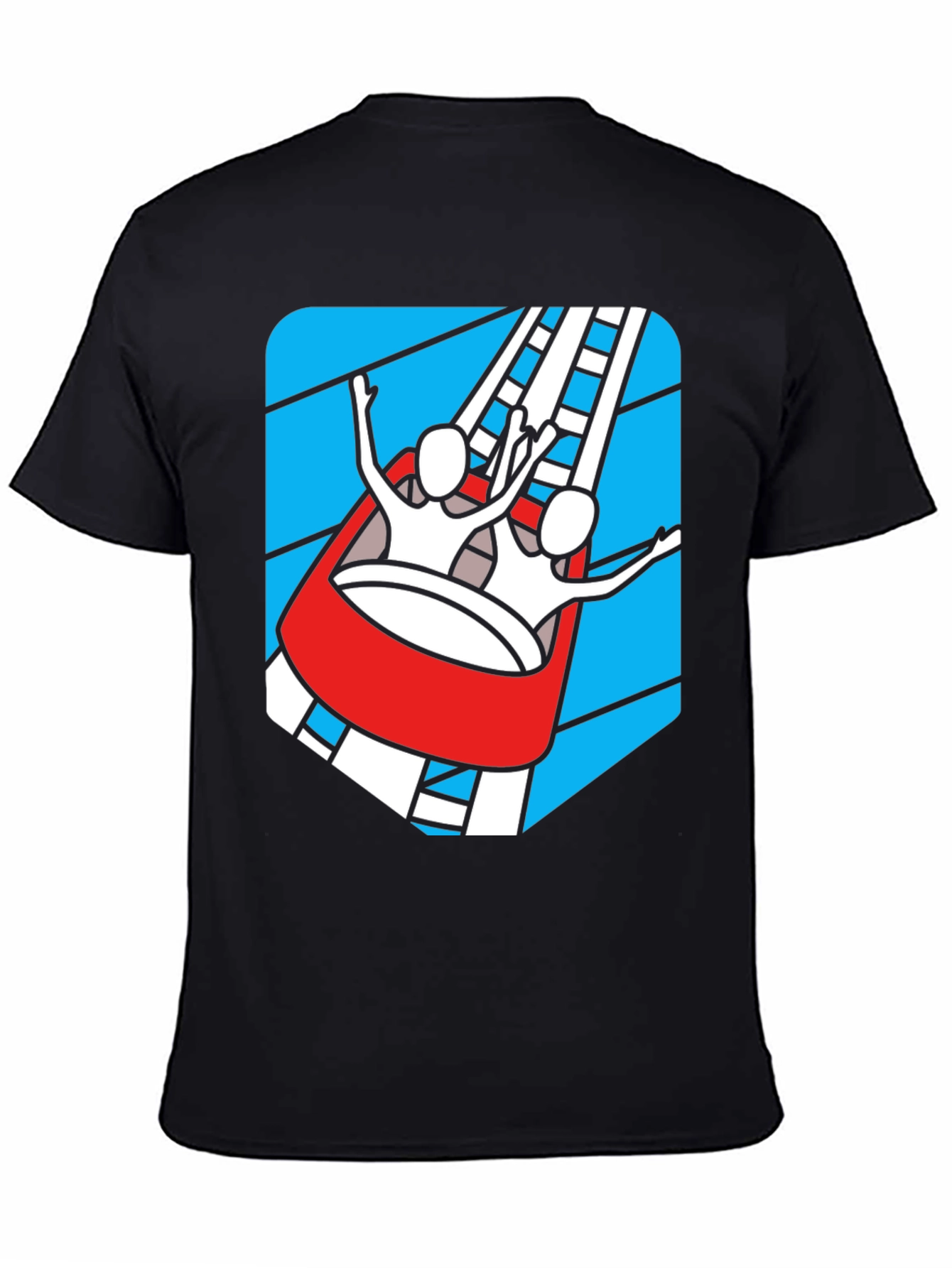Black Roller Coaster Ride T-Shirt - Thrill Seeker Tee view 4
