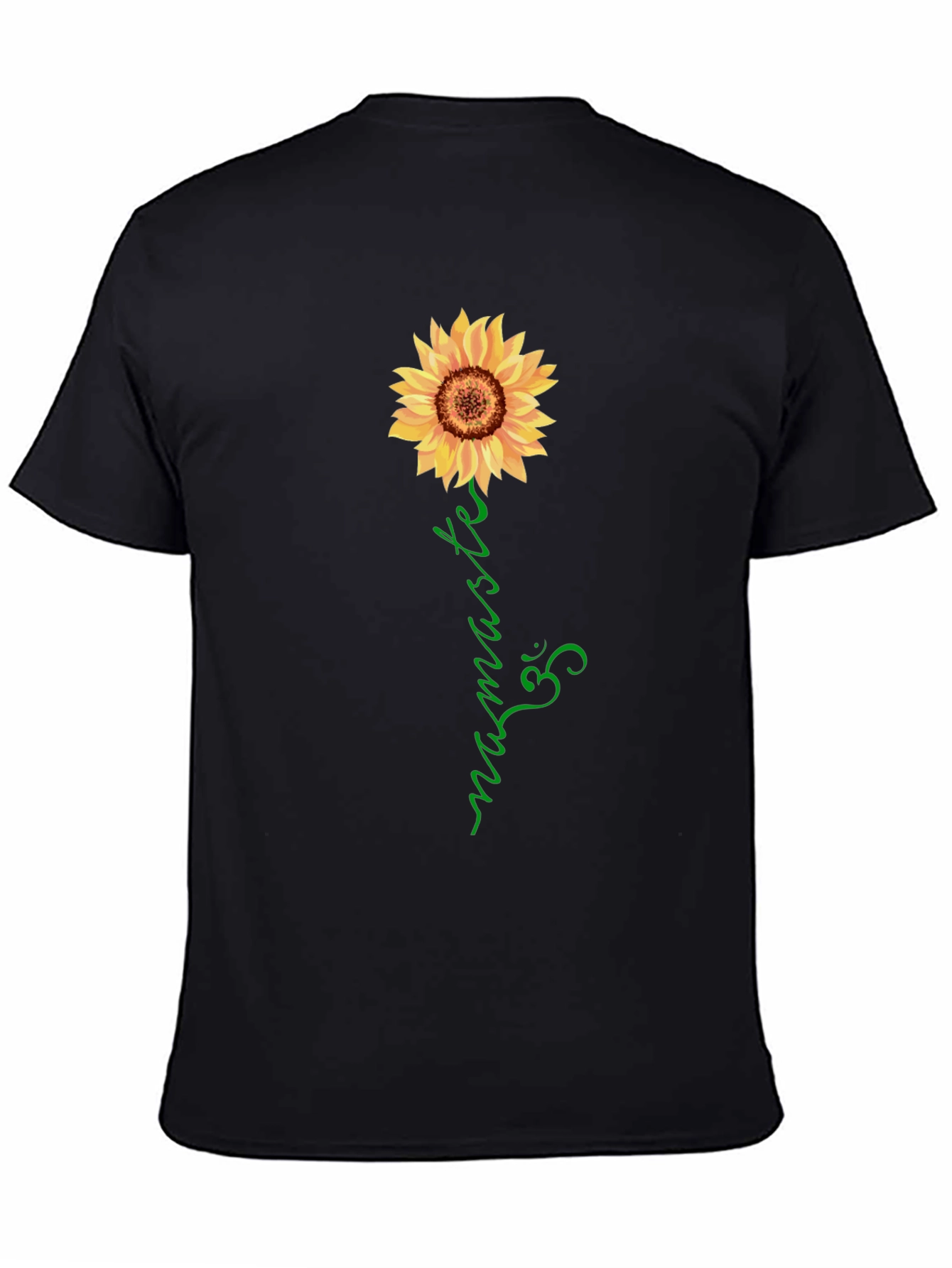 Black Sunflower Namaste Graphic Tee - Black view 4