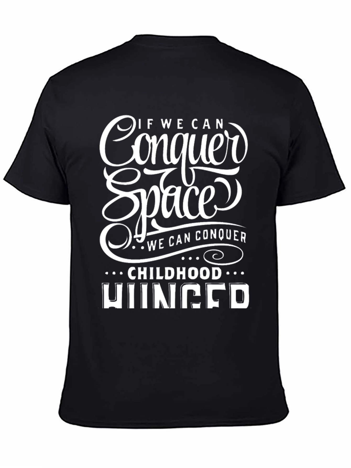 Black Conquer Space Black Graphic T-Shirt view 4